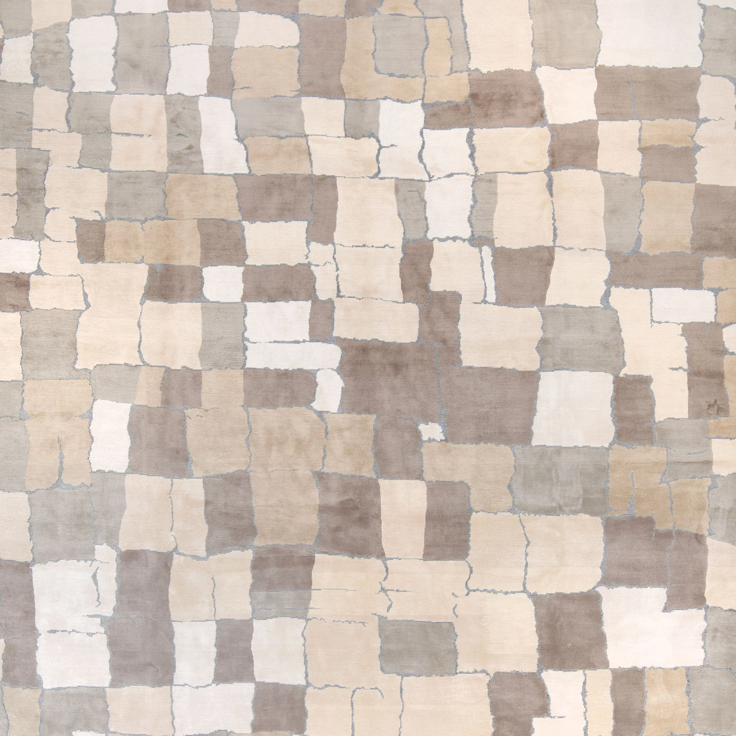 Natural Contemporary Silk Metal Blend Rug - Image 3