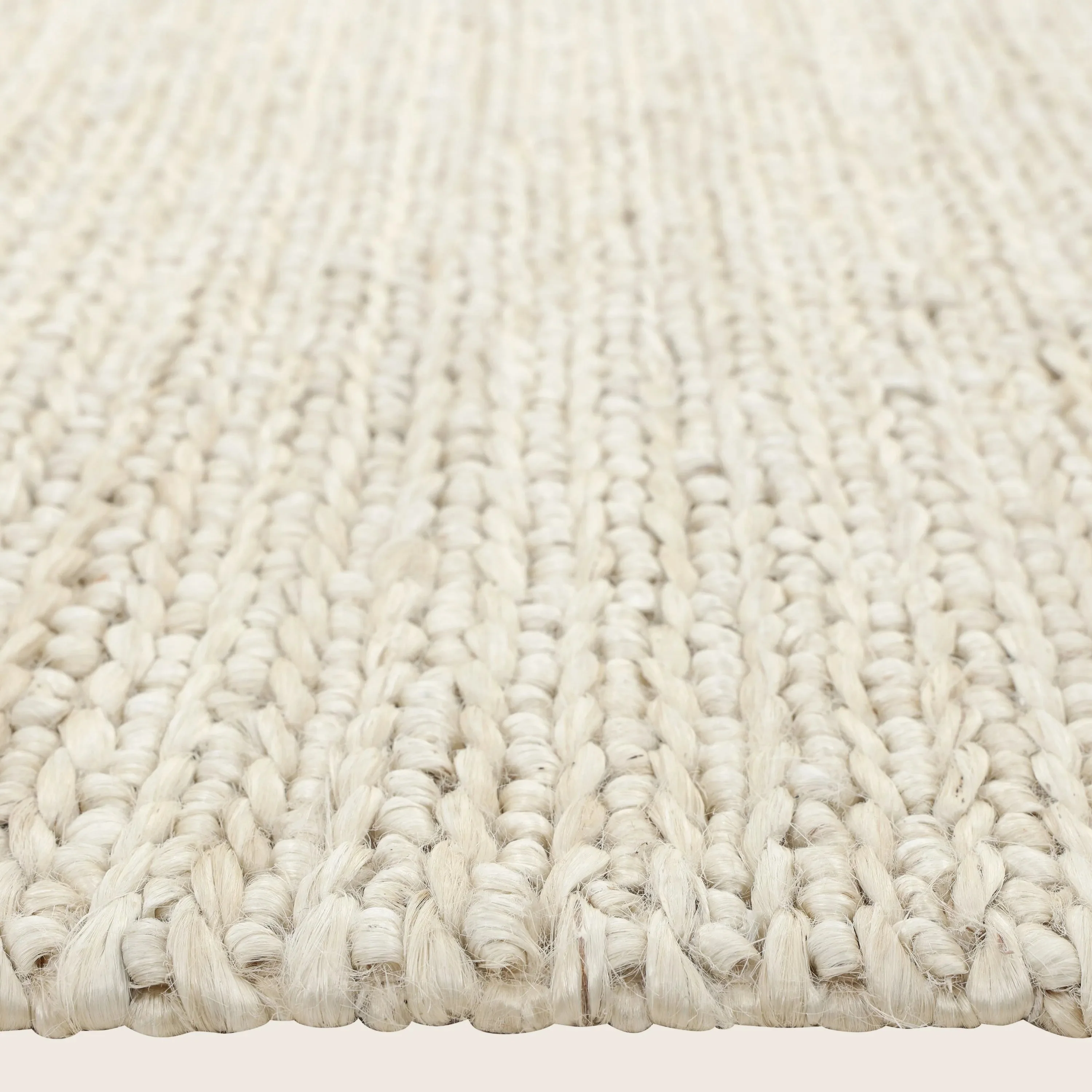 Ivory Textured Jute Cotton Blend Rug - Image 6