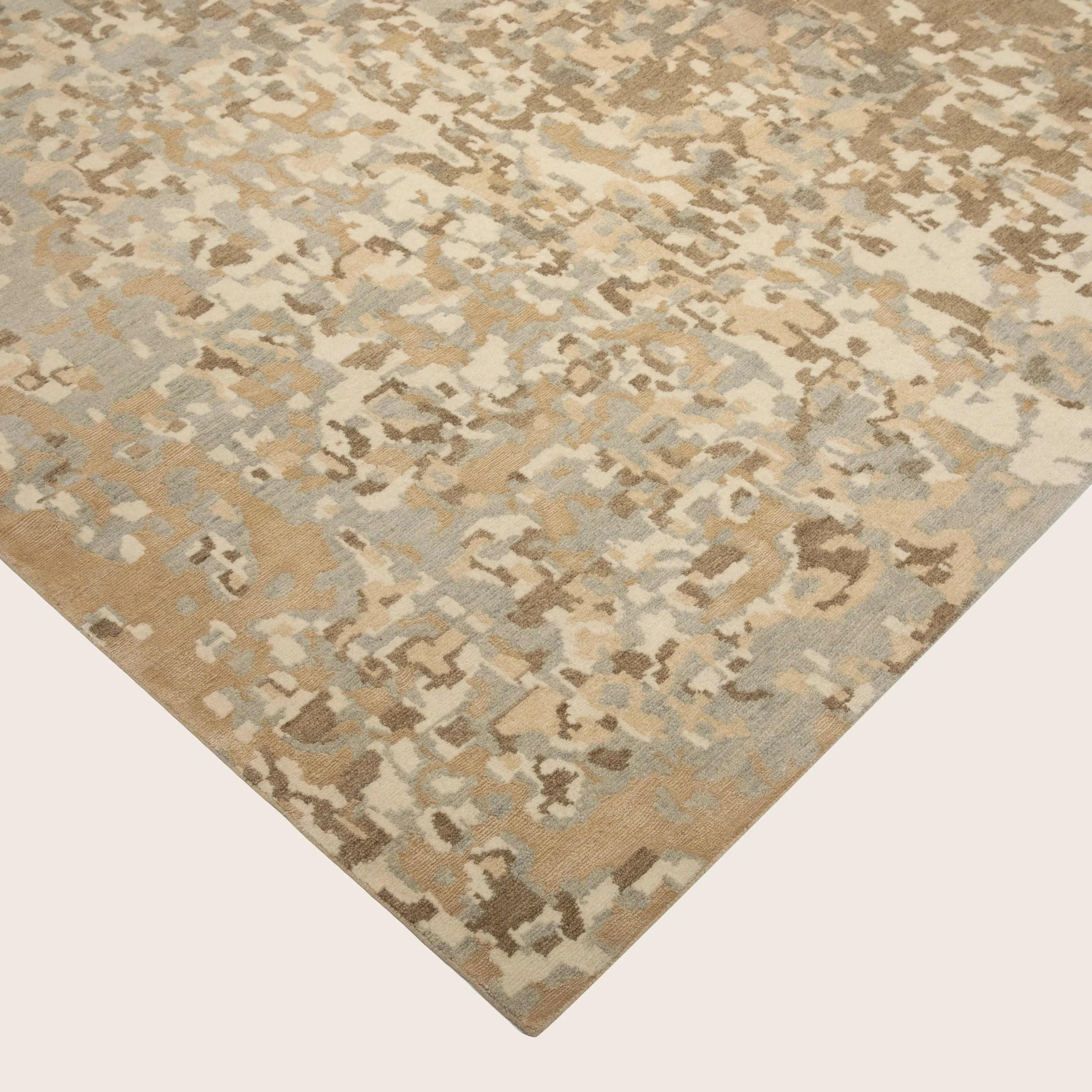 Grey Tibetan Contemporary Wool Silk Blend Rug - 13' x 18' - Image 3