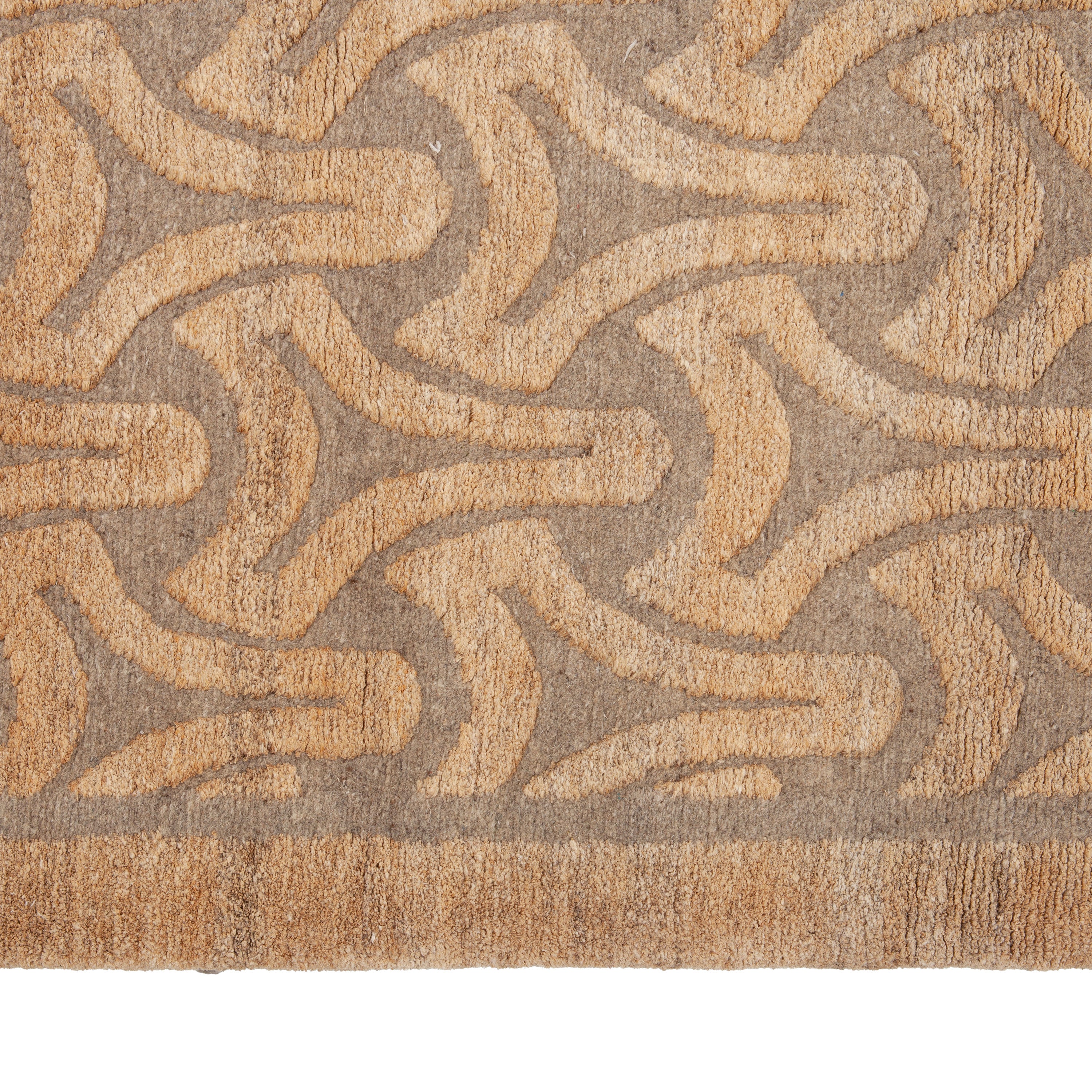 Brown Transitional Tibetan Wool Rug - 10' x 14' - Image 5