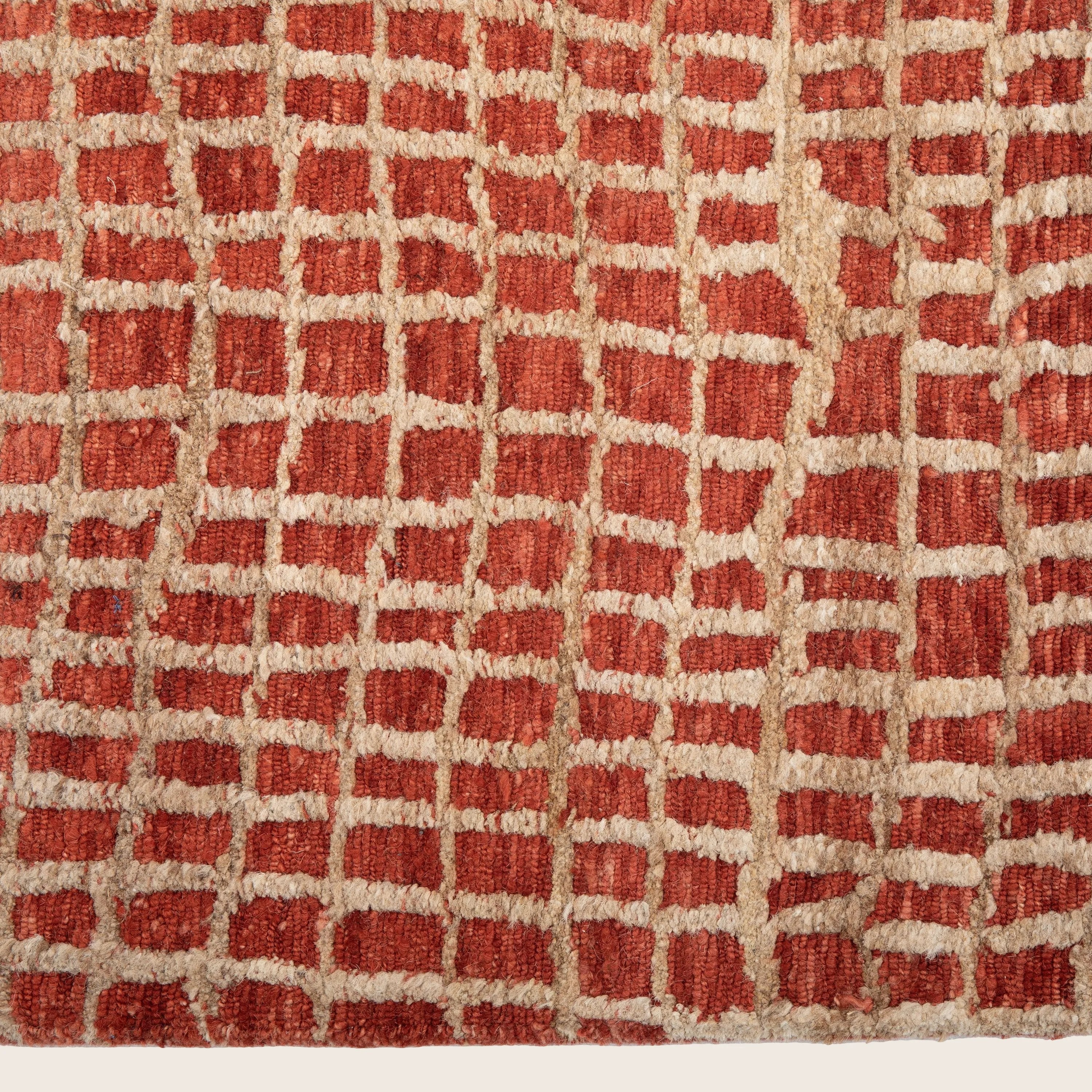 Red Tibetan Contemporary Allo Rug - 9'2" x 12' - Image 5