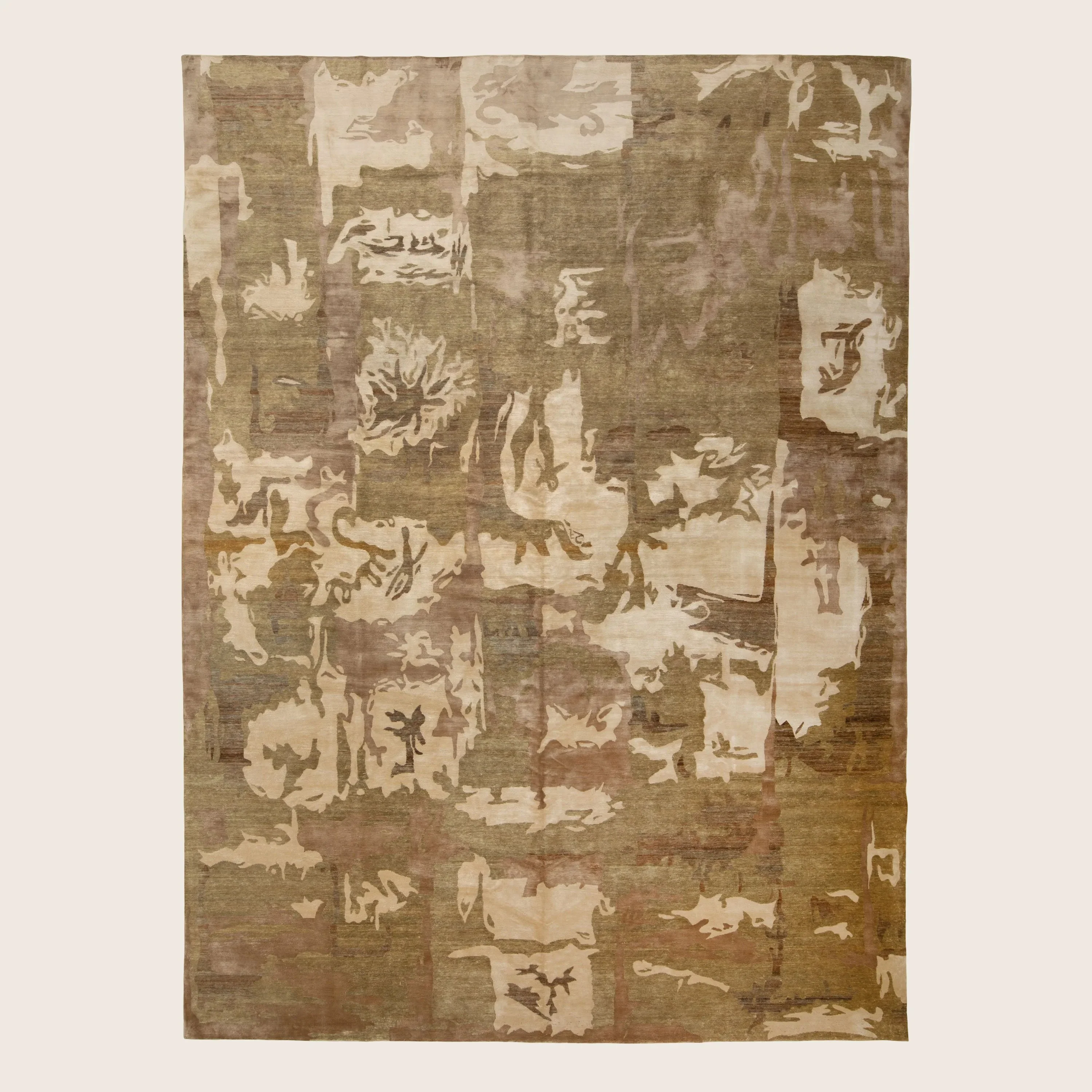 Sage Tibetan Contemporary Sunpat Silk Blend Rug - 10'1" x 14'1"