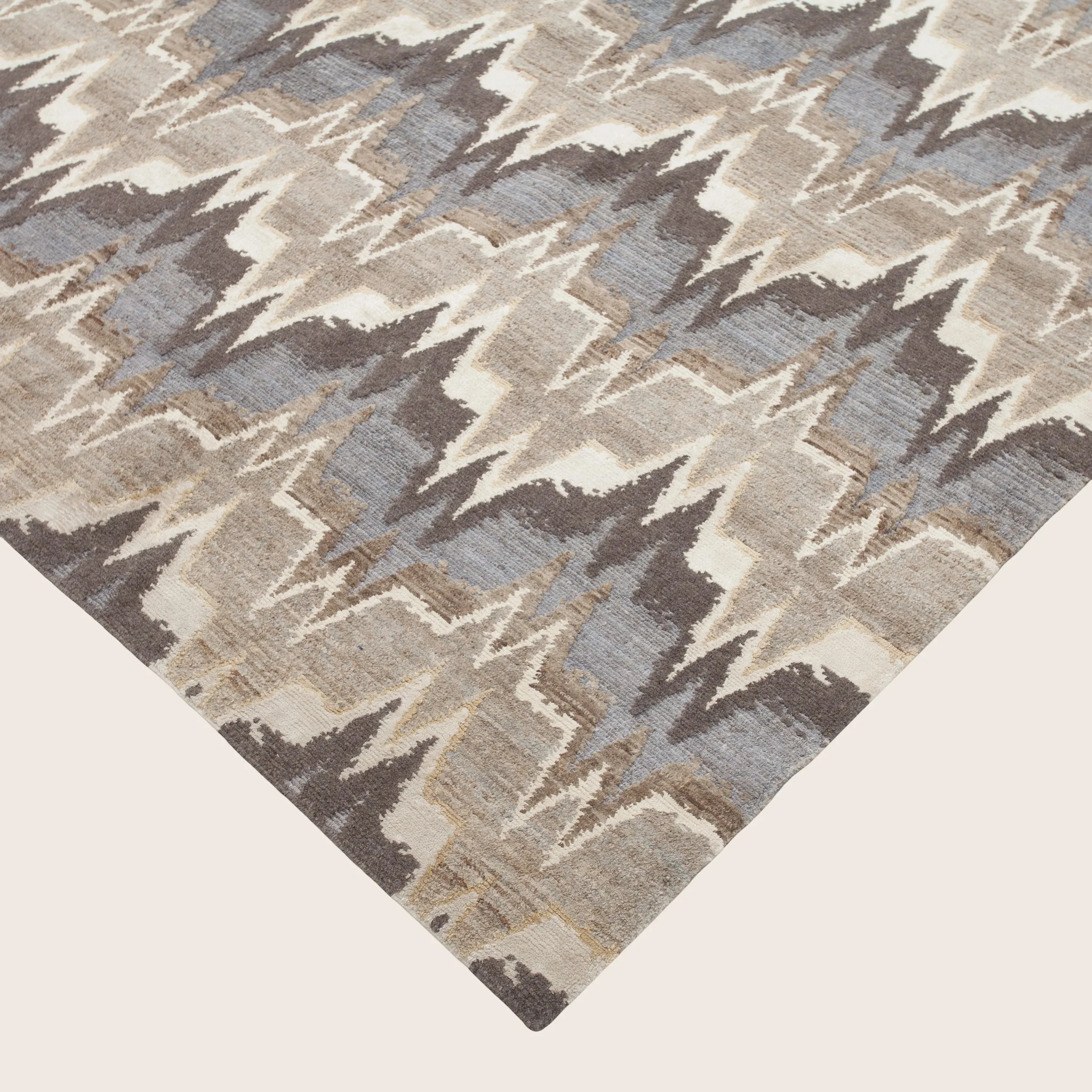 Multicolored Tibetan Contemporay Sunpat Silk Blend Rug - 11'1" x 12'10" - Image 3