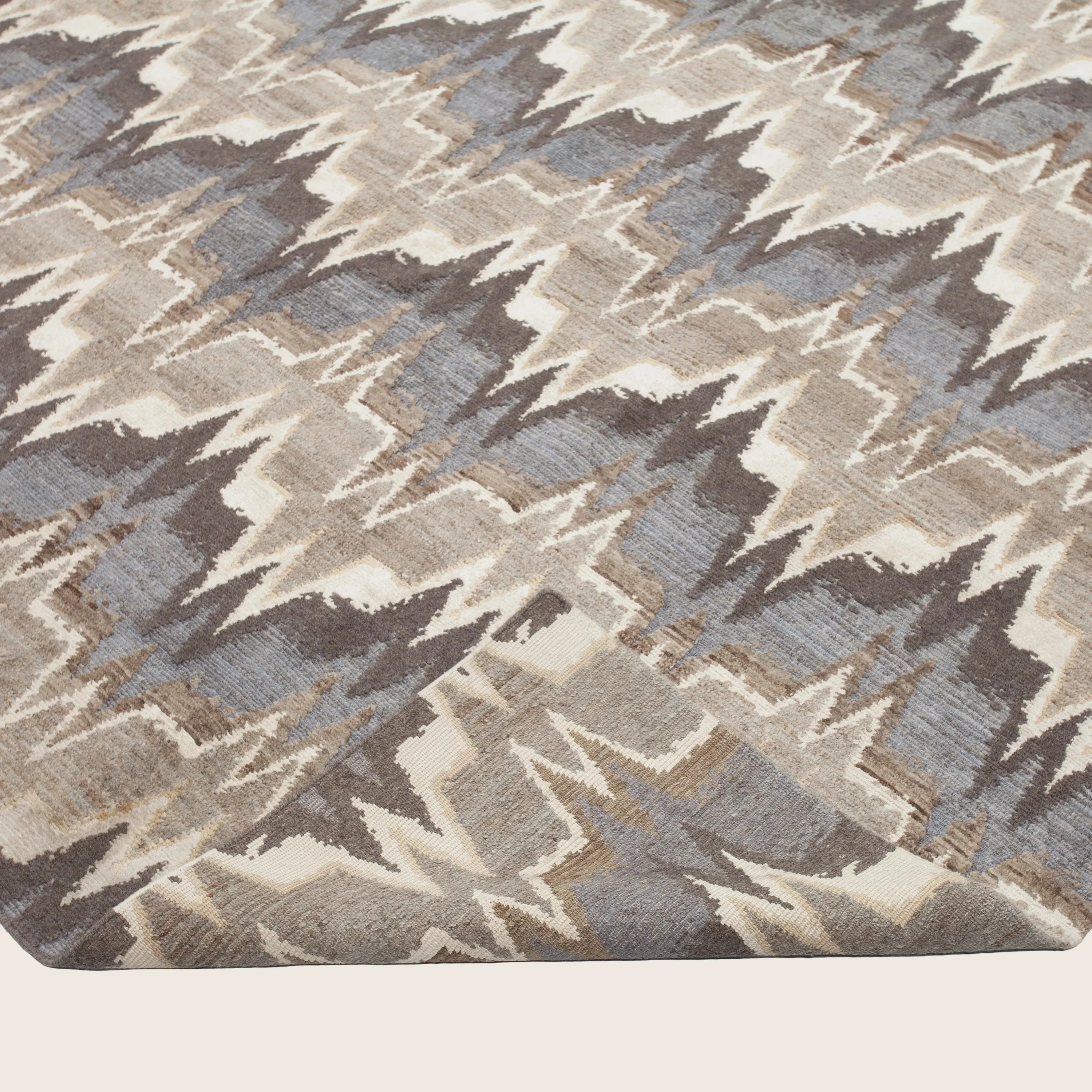 Multicolored Tibetan Contemporay Sunpat Silk Blend Rug - 11'1" x 12'10" - Image 4