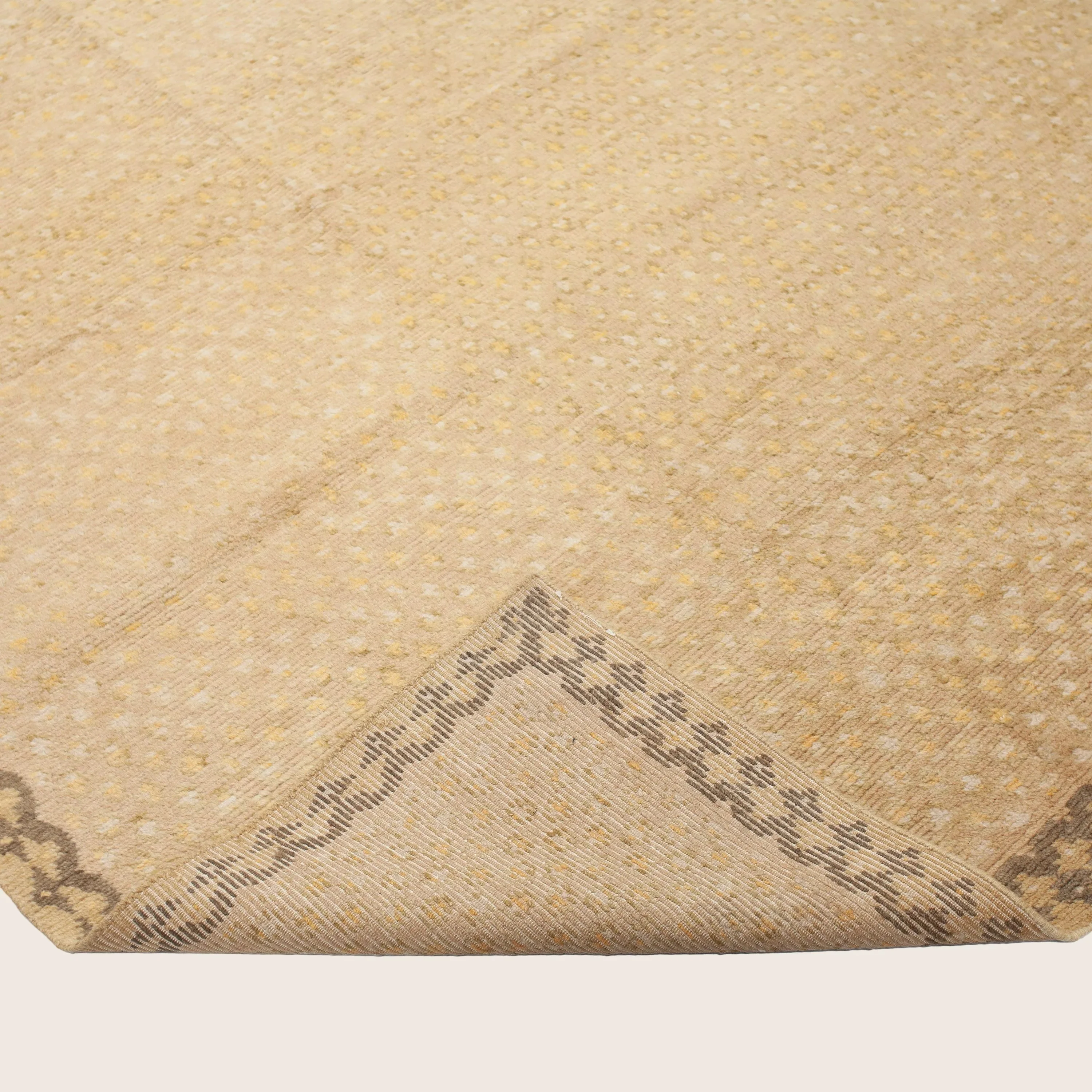 Beige Tibetan Traditional Wool Rug - 10' x 14' - Image 4