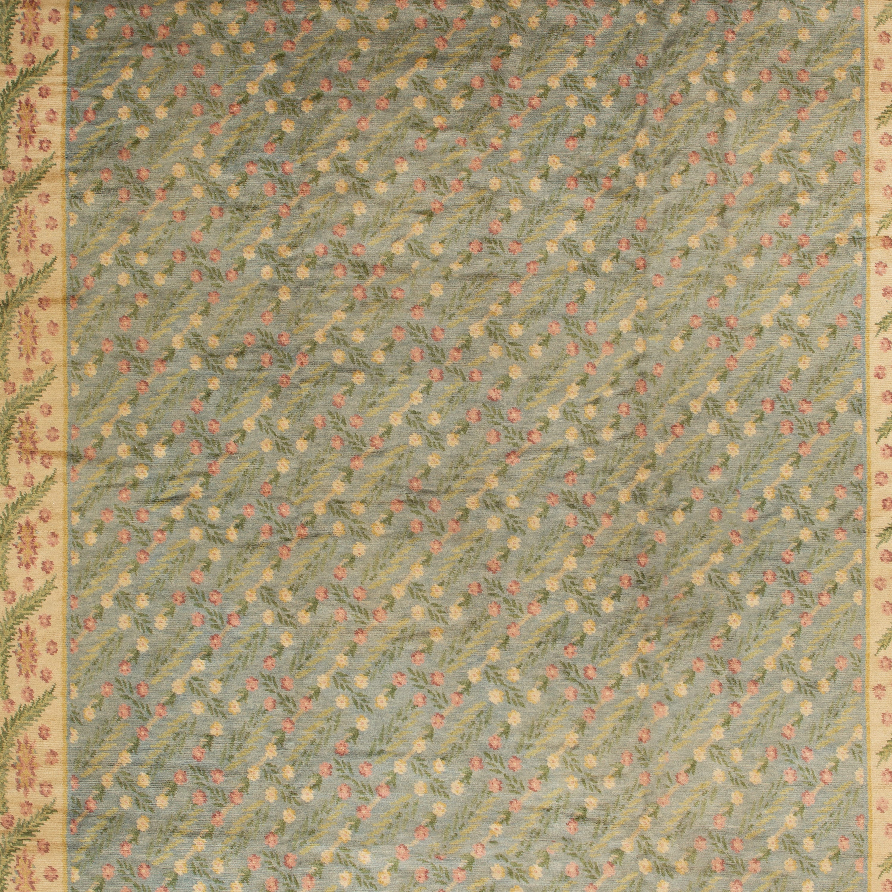 Green Tibetan Traditional Wool Rug - 10'2" x 14'3" - Image 2