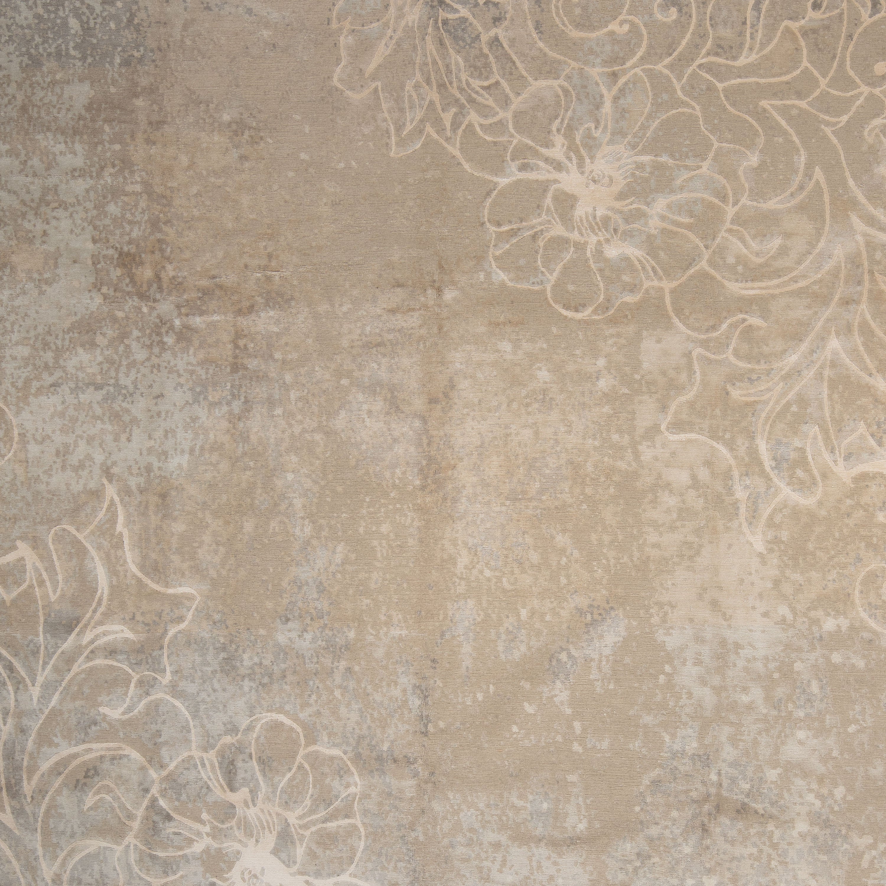Grey Tibetan Transitional Wool Rug - 9'1" x 12'1" - Image 2