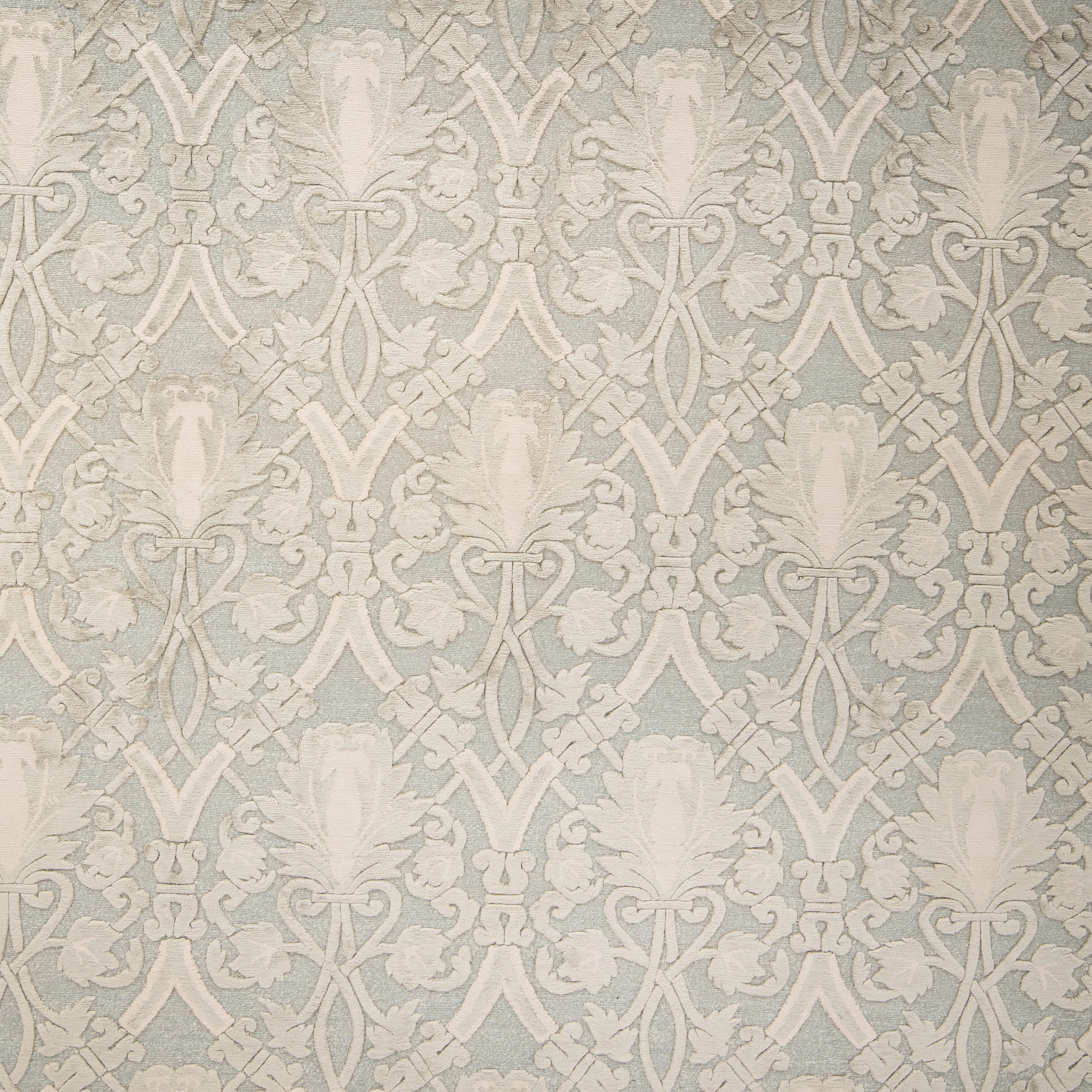 Grey Tibetan Traditional Wool Silk Blend Rug - 8'1" x 9'10" - Image 2