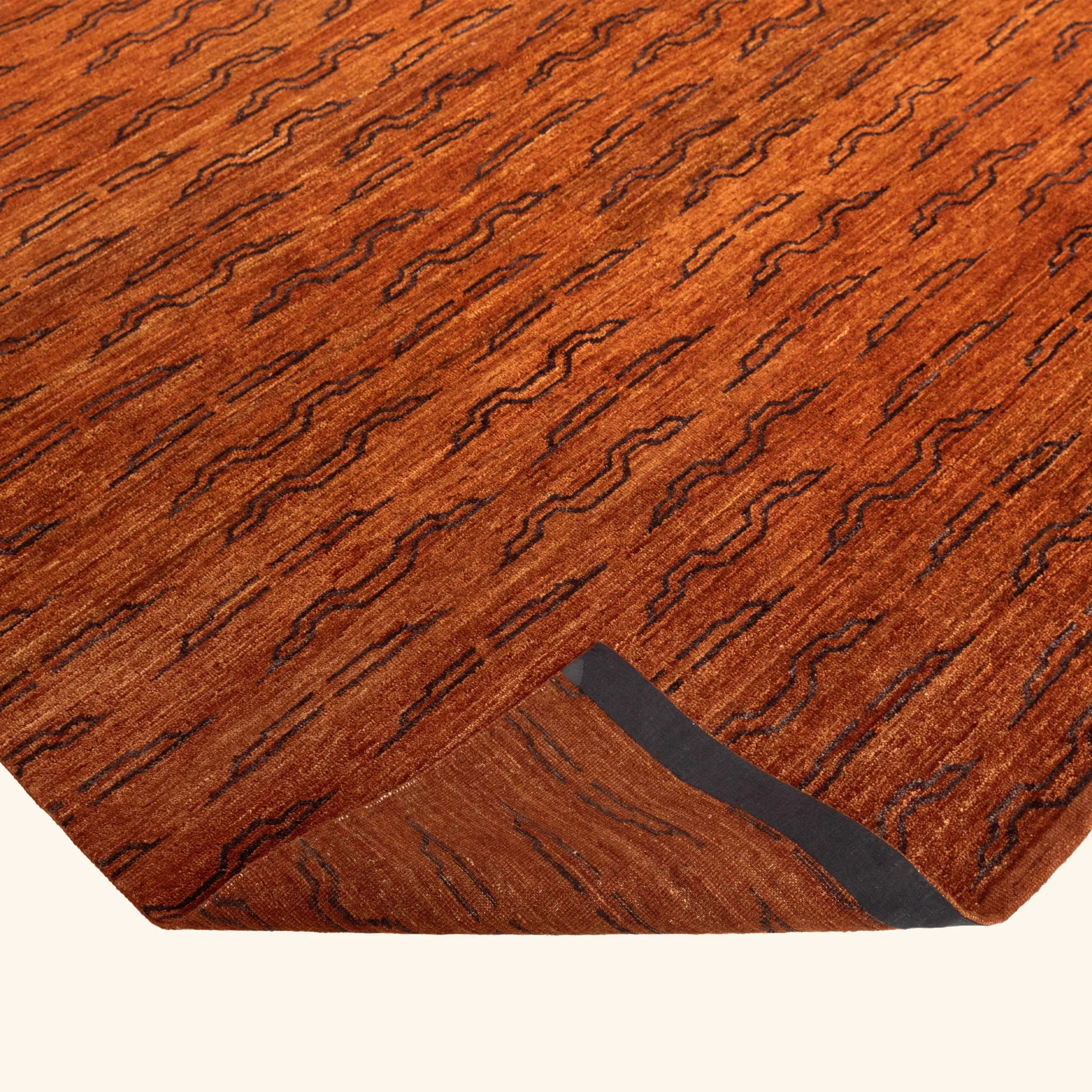 Orange Stelle Contemporary Ghazni Wool Rug - 9' x 12' - Image 4