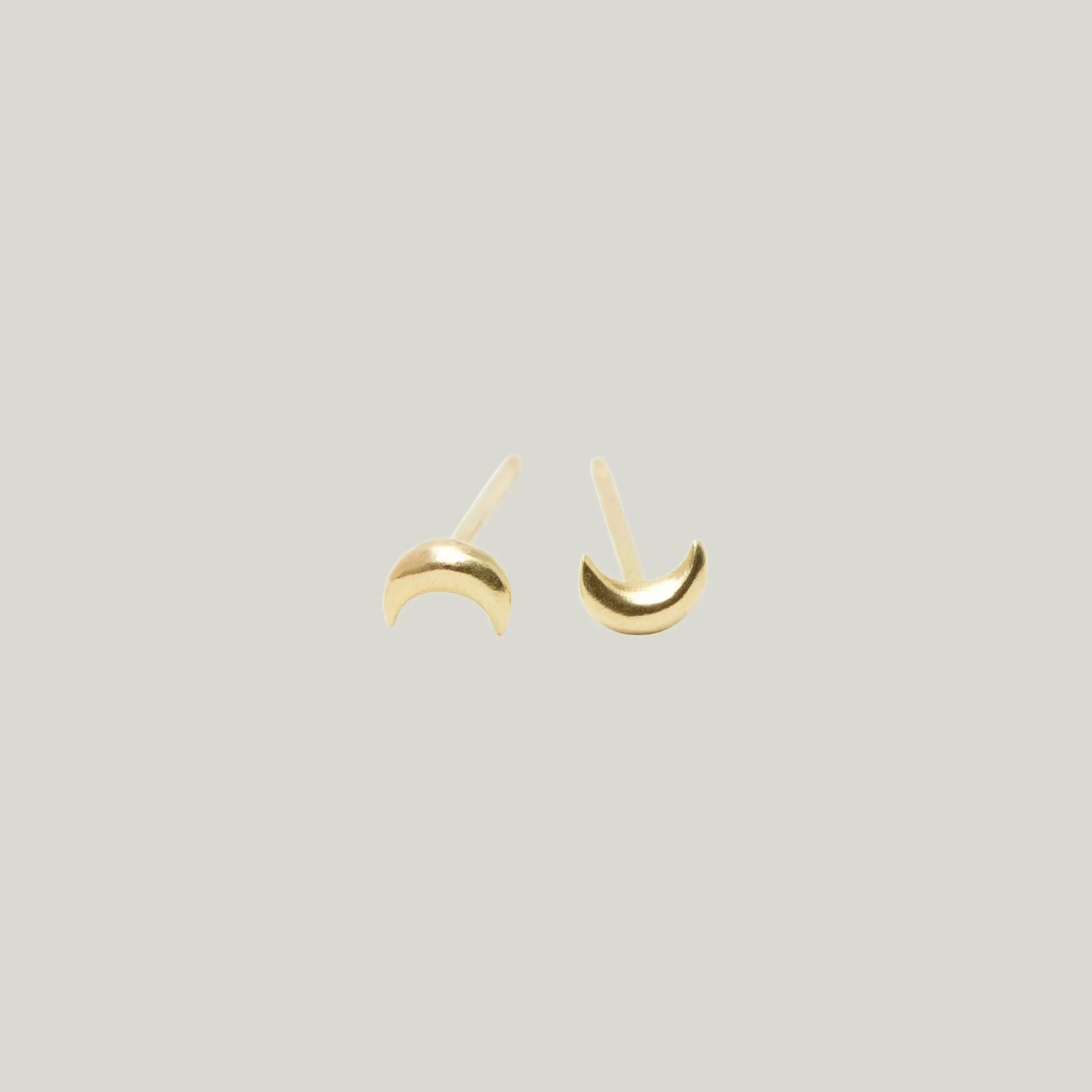 Tiny Crescent Moon Studs