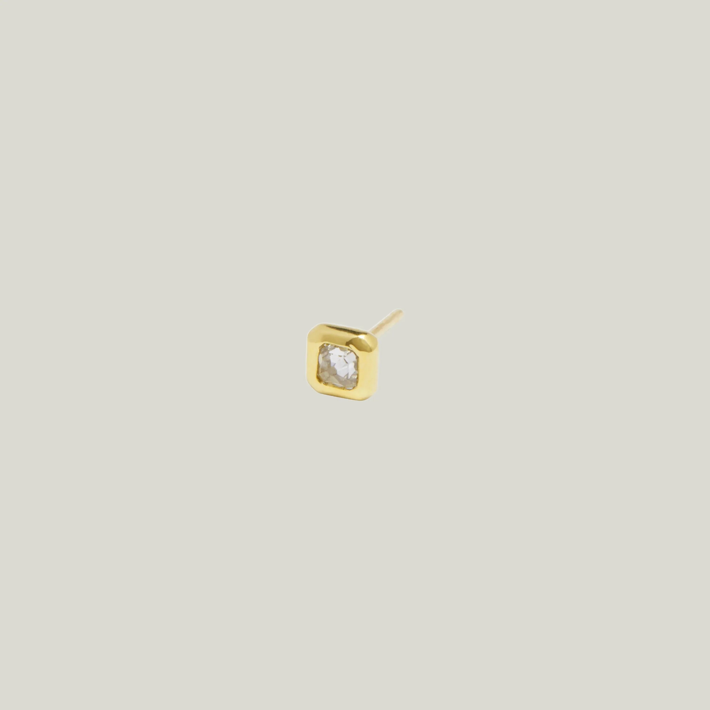 Tiny Square Rose Cut Single Stud