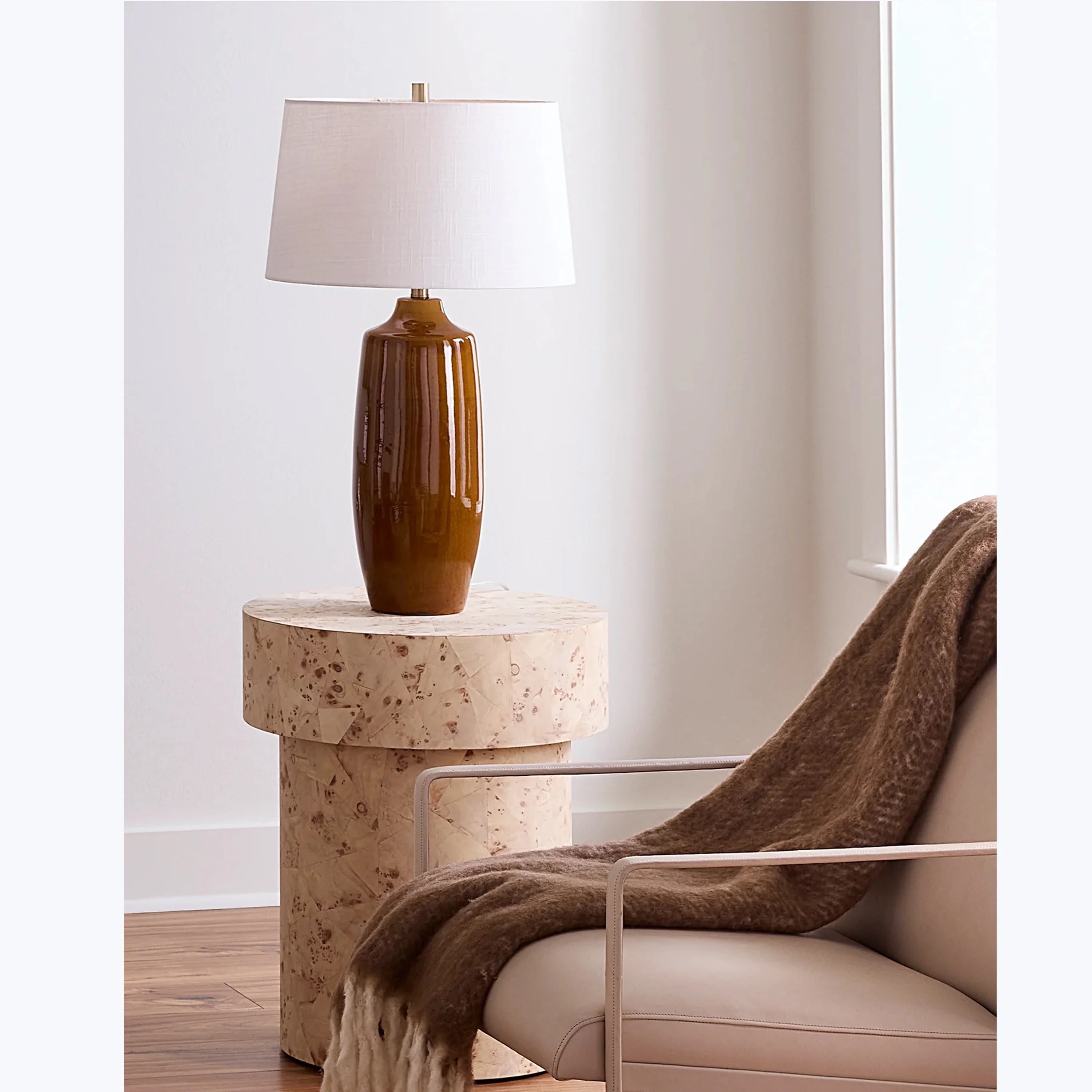 Toffee Ceramic Table Lamp - Image 2