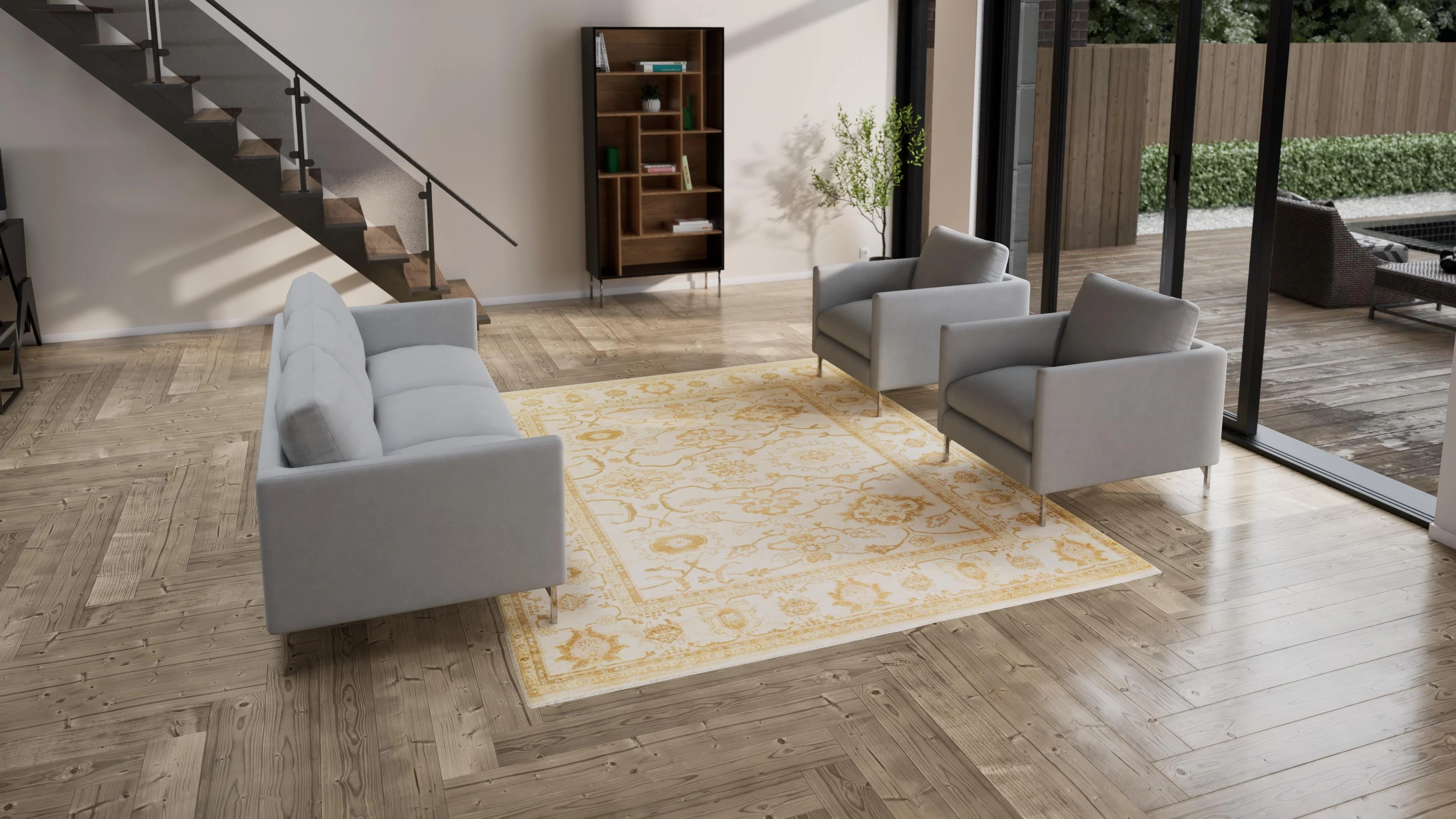 Ivory Traditional Wool Rug - 8' x 10' - Image 3