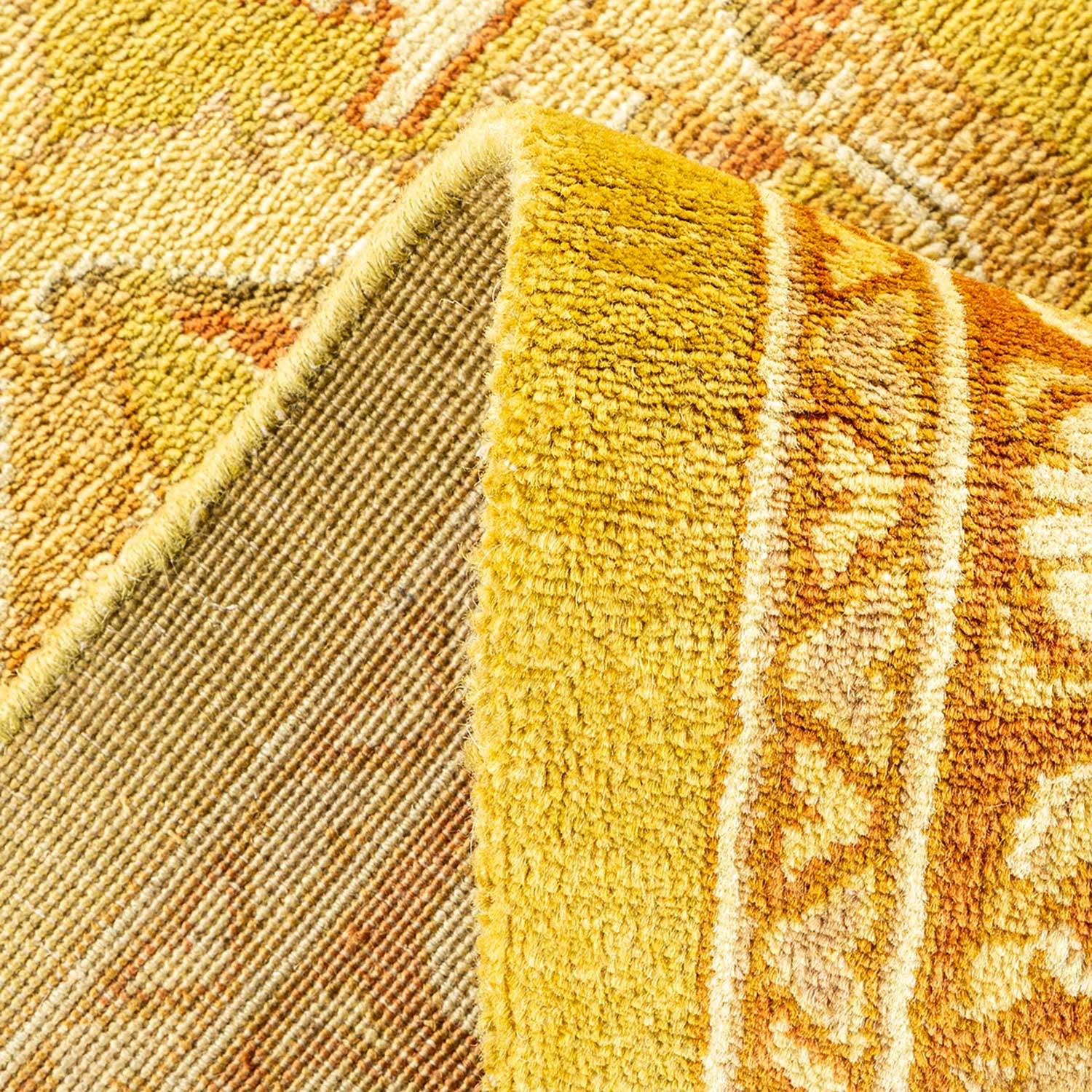 Yellow Traditional Wool Rug - 9' x 11'1 - Image 5