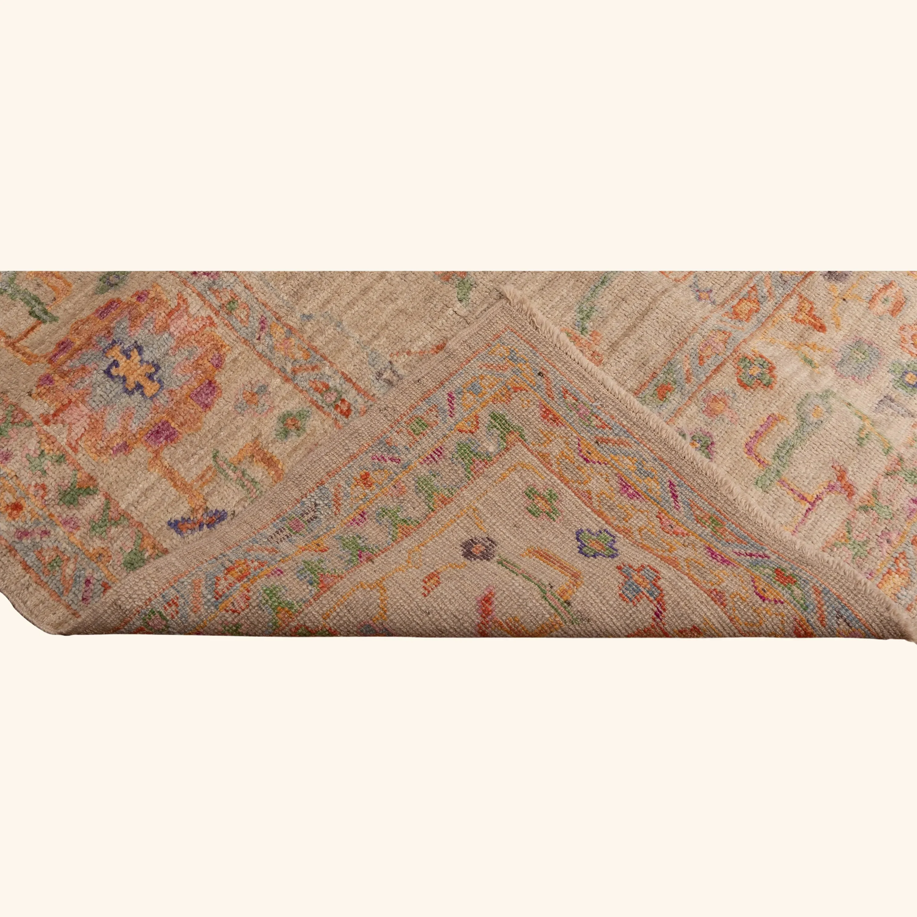 Beige Traditional Oushak Wool Rug - 7'10" x 9'7" - Image 3