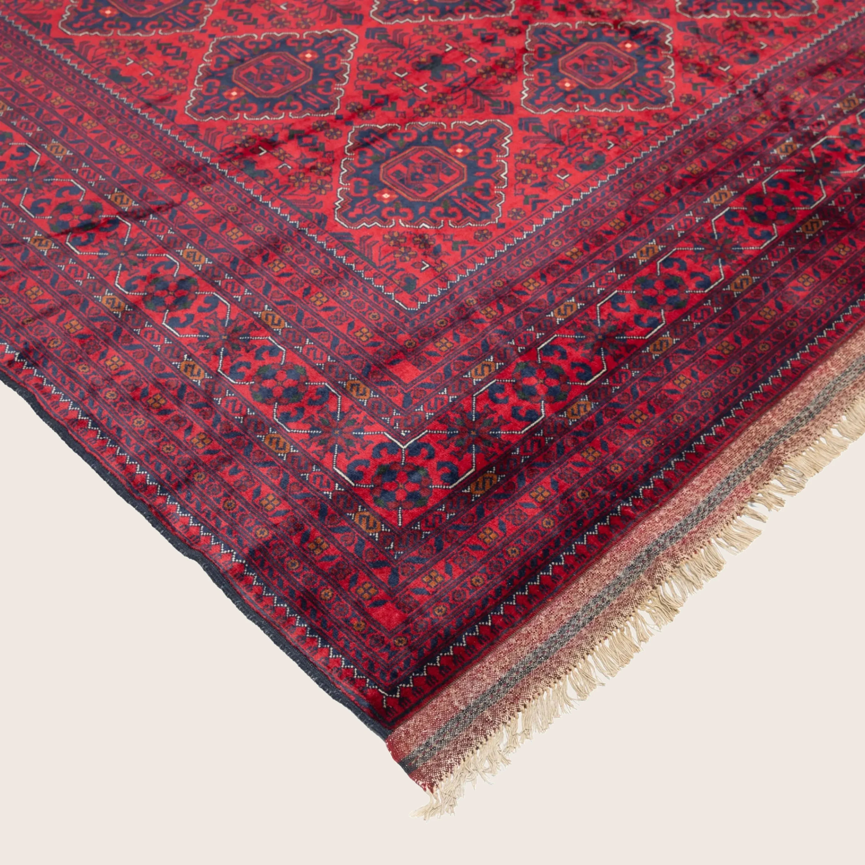 Red Traditional Persian Bokara Wool Rug - 13'1" x 16'1" - Image 3