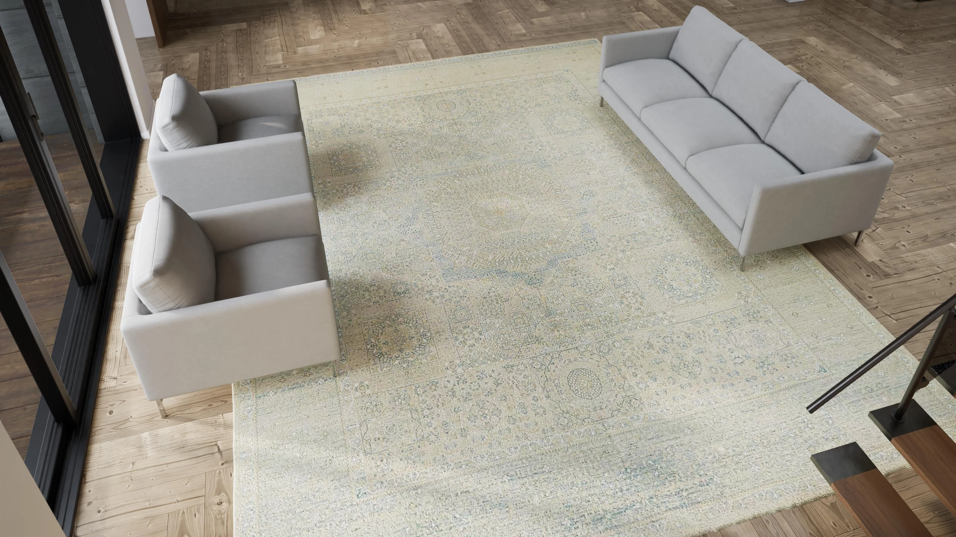 Beige Traditional Wool Rug - 12'11" x 16' - Image 5