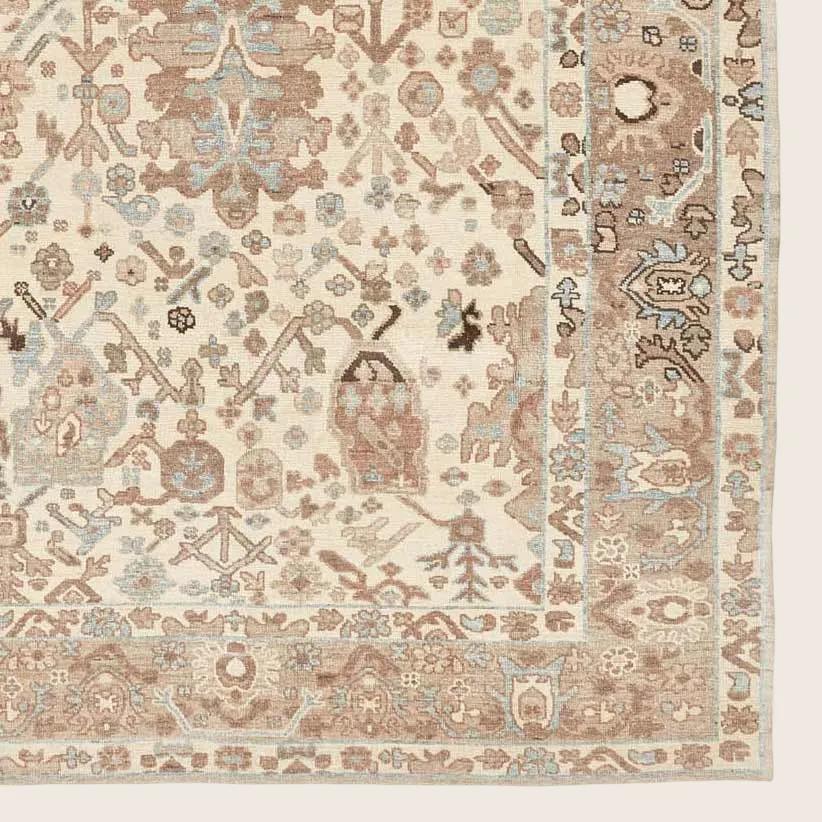 Beige Traditional Wool Rug - 8'1" x 10'11" - Image 3