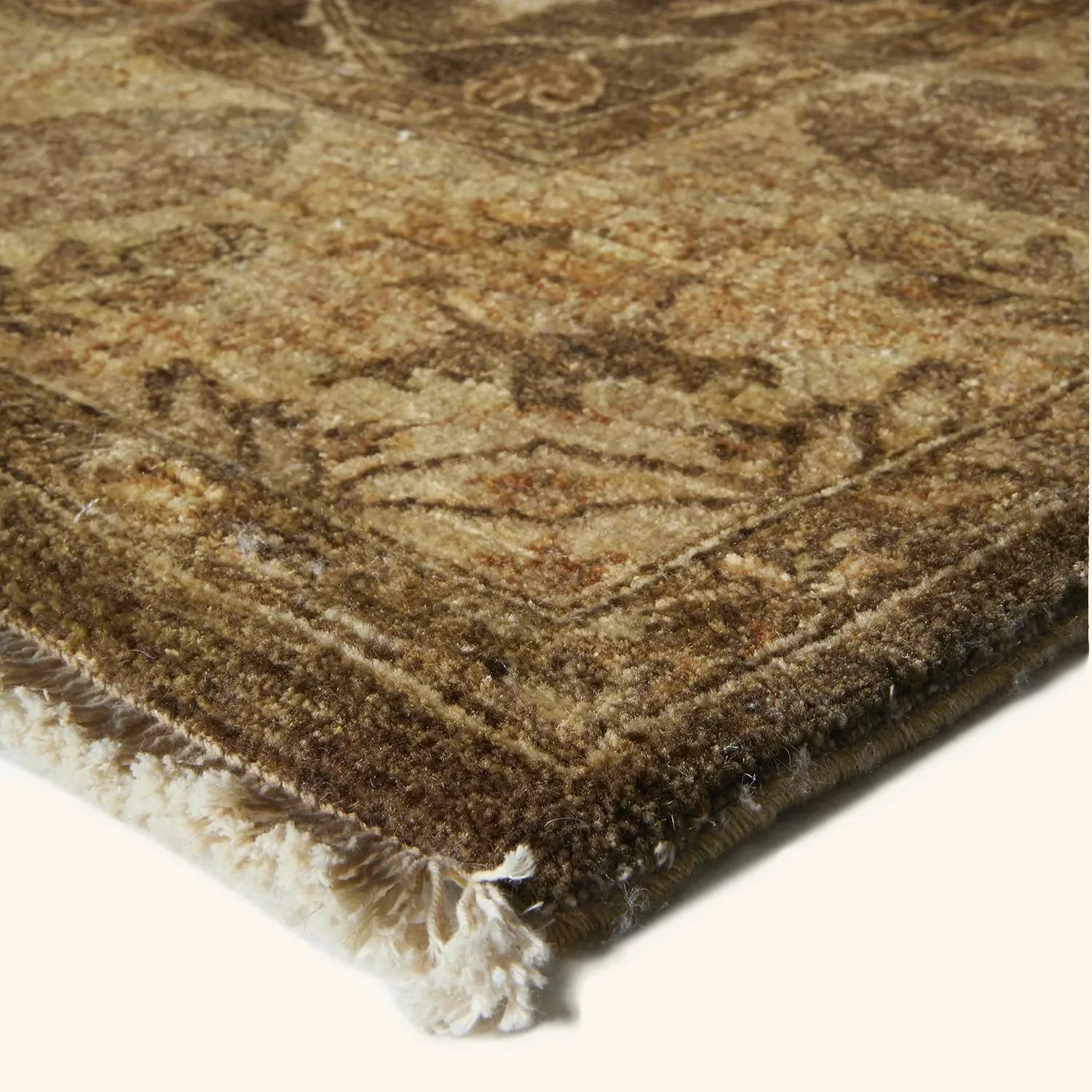 Brown Traditional Wool Runner - 4' x 19'10" - Image 3