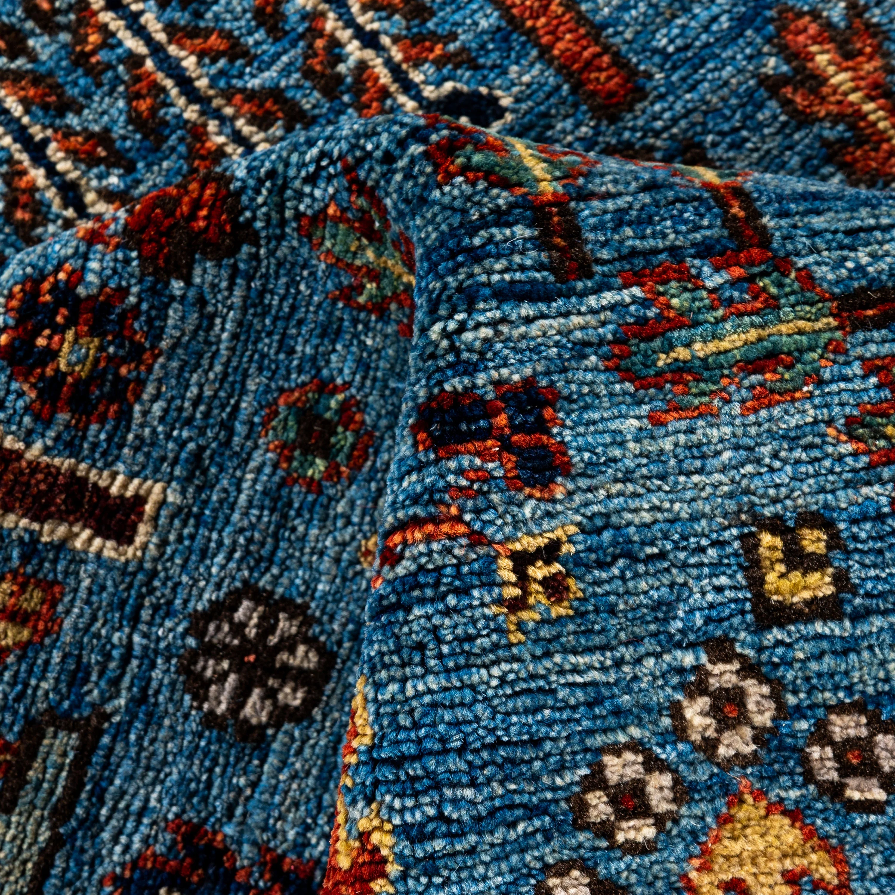 Blue Traditional Serapi Wool Rug - 5'11" x 8'9" - Image 7