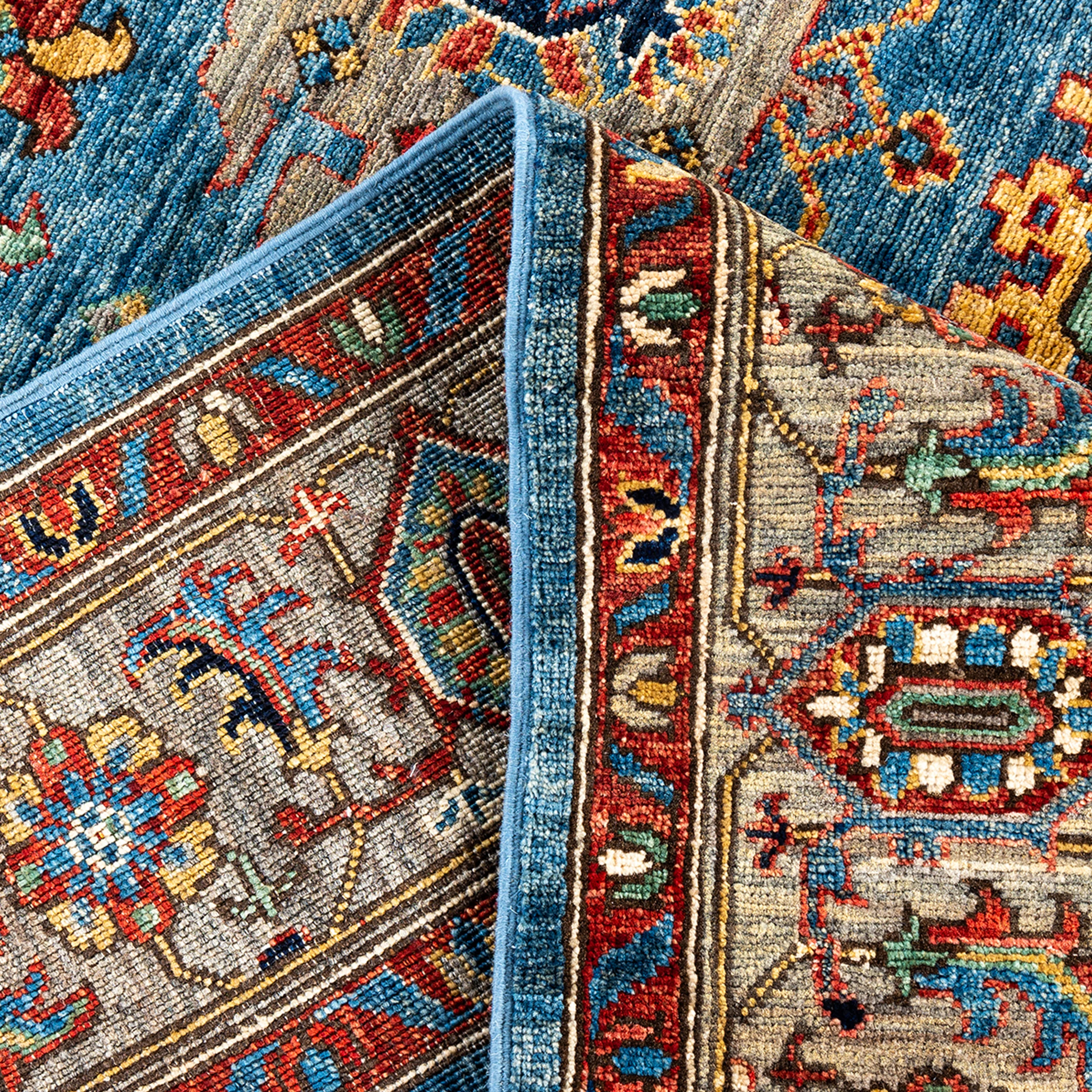 Blue Traditional Serapi Wool Rug - 6'1" x 9' - Image 6