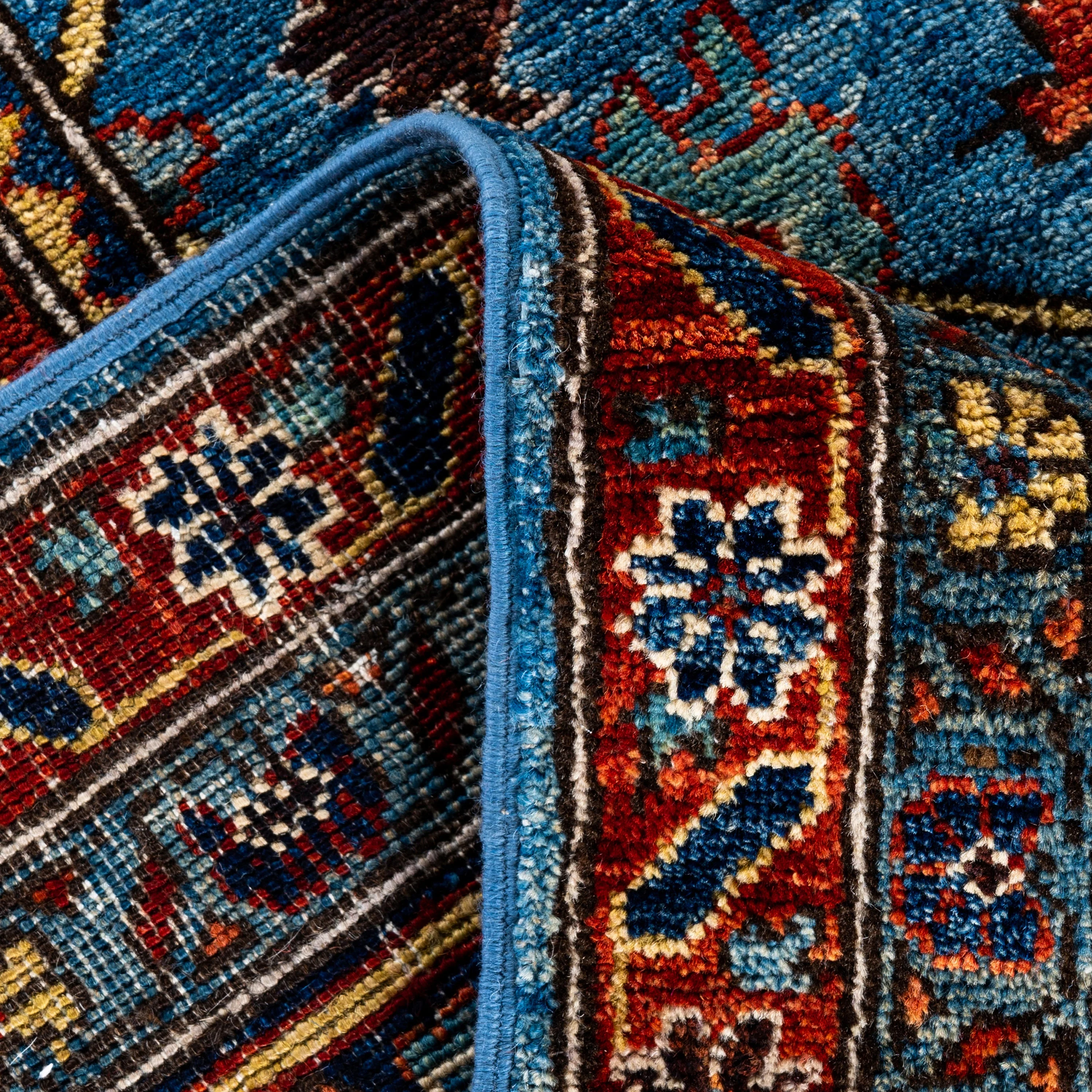 Blue Traditional Serapi Wool Rug - 8'11" x 11'9" - Image 6