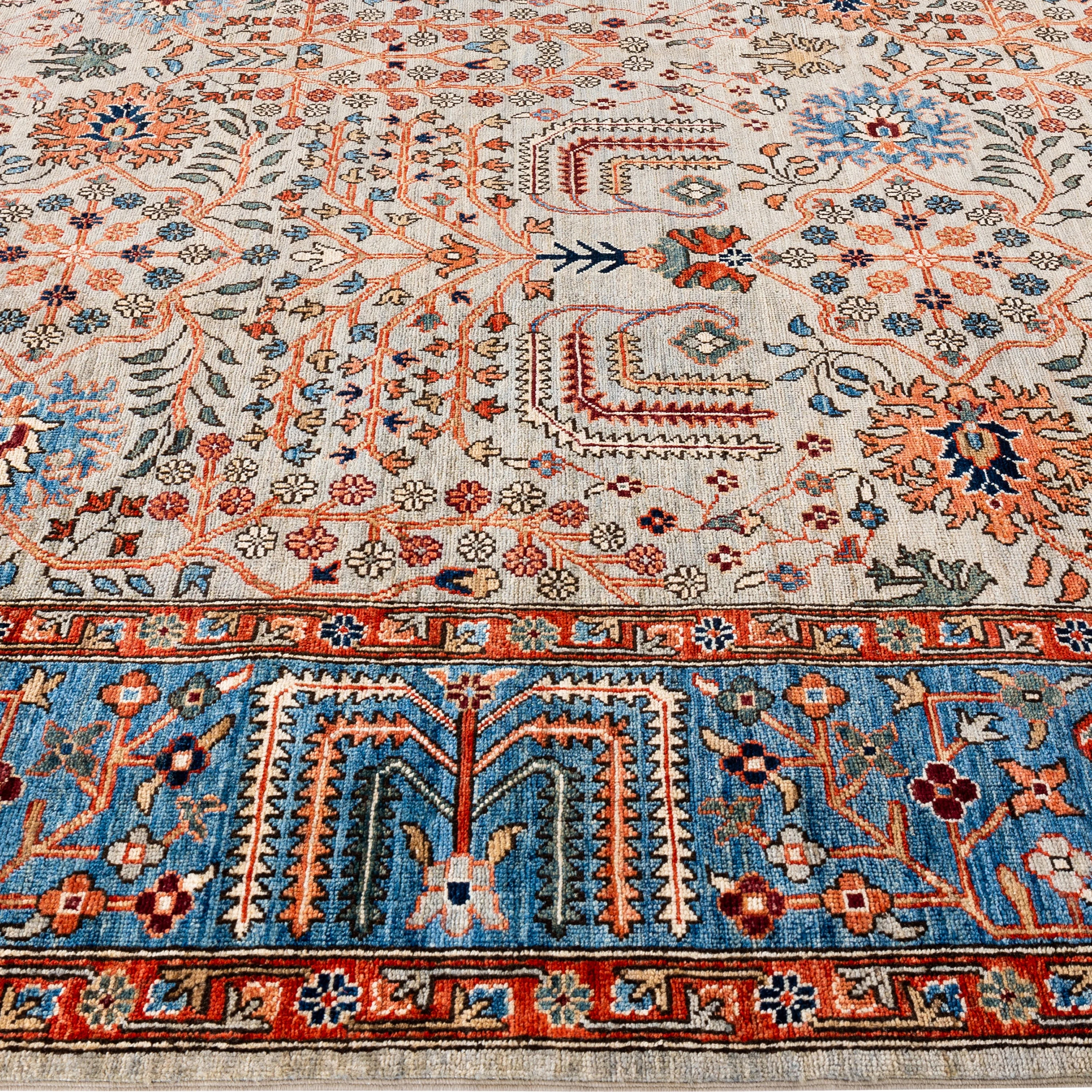 Blue Traditional Serapi Wool Rug - 9' x 11'10" - Image 4