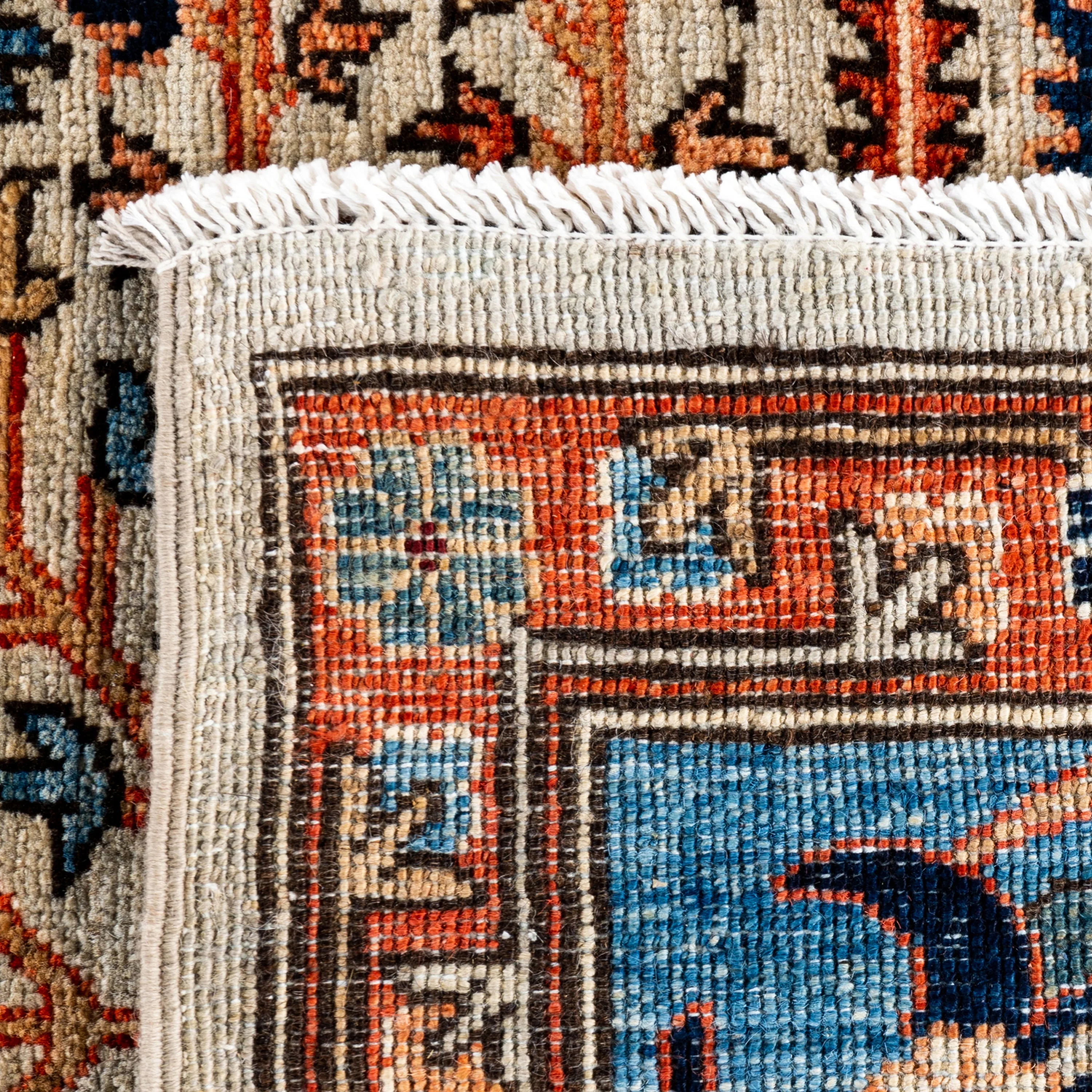Blue Traditional Serapi Wool Rug - 9' x 11'10" - Image 5