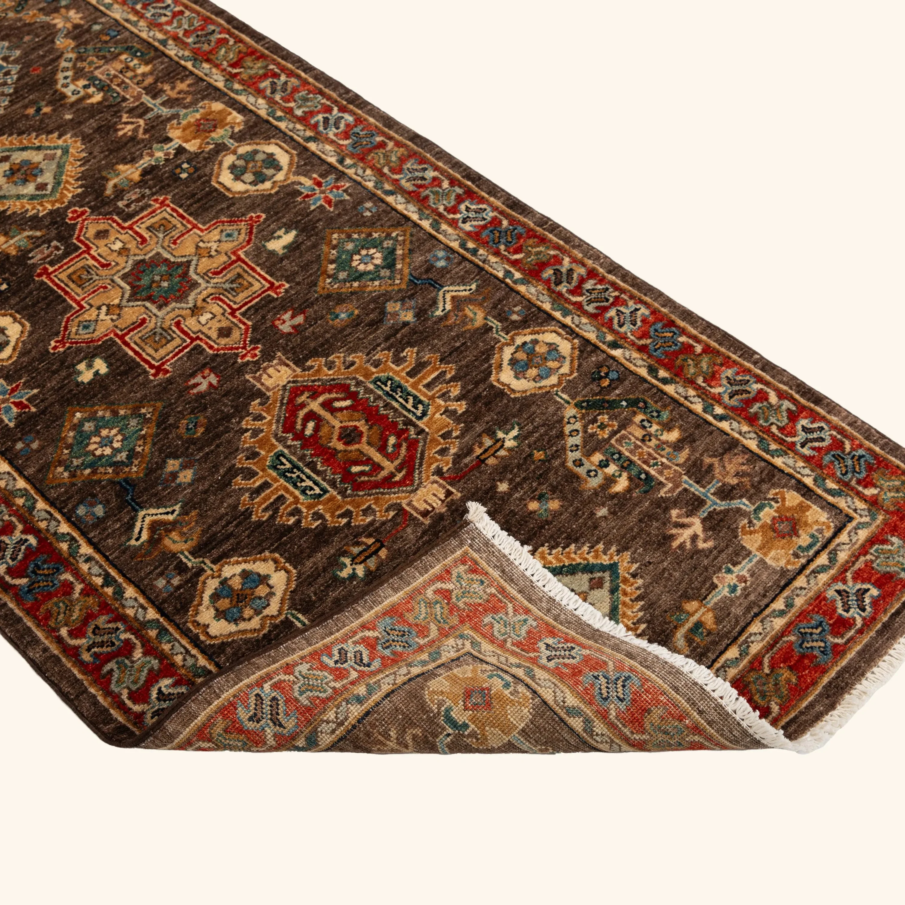 Brown Red Traditional Serapi Wool Runner - 2'8" x 9'5" - Image 4