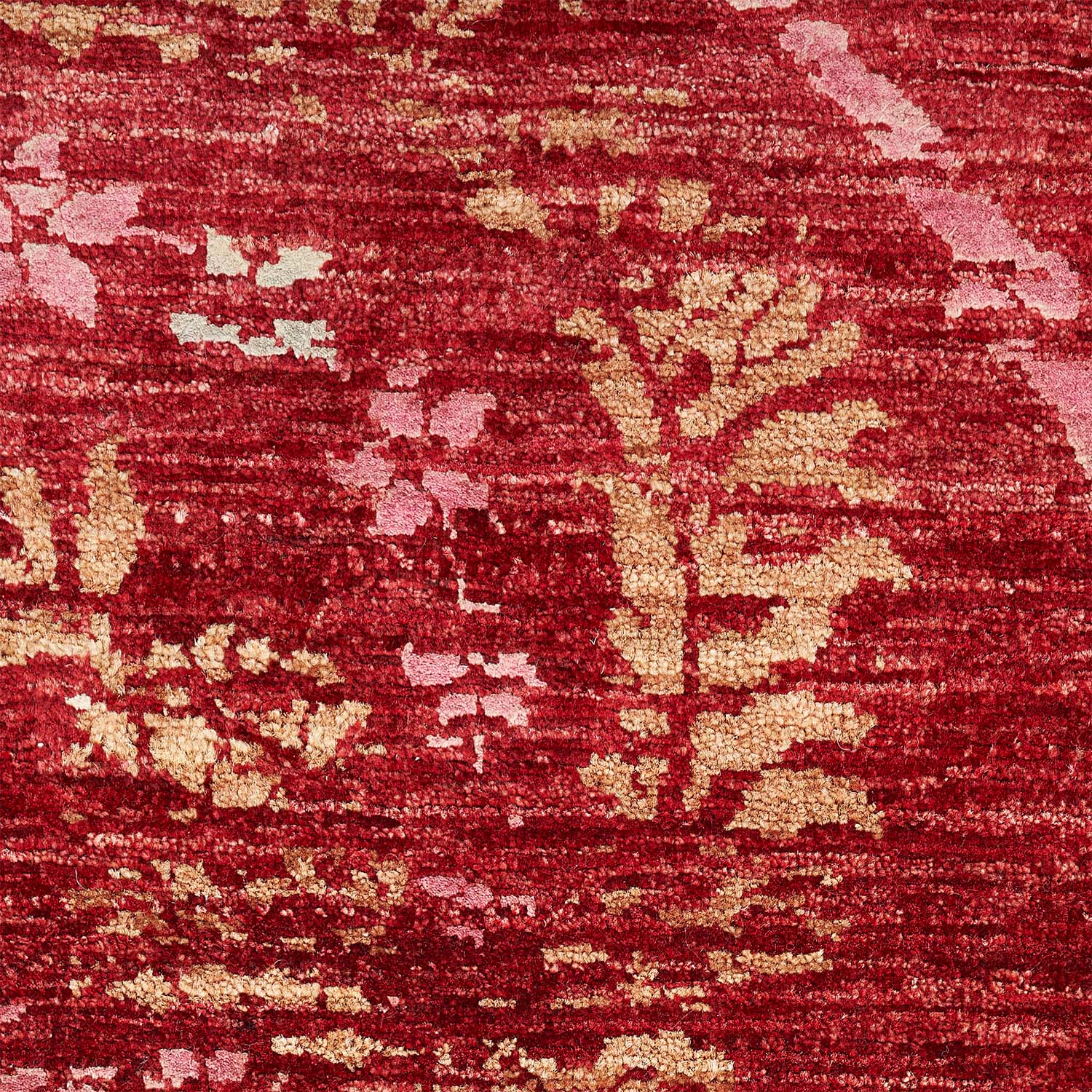 Red Transitional Silk Wool Blend Rug - 8'2" x 11'5" - Image 2