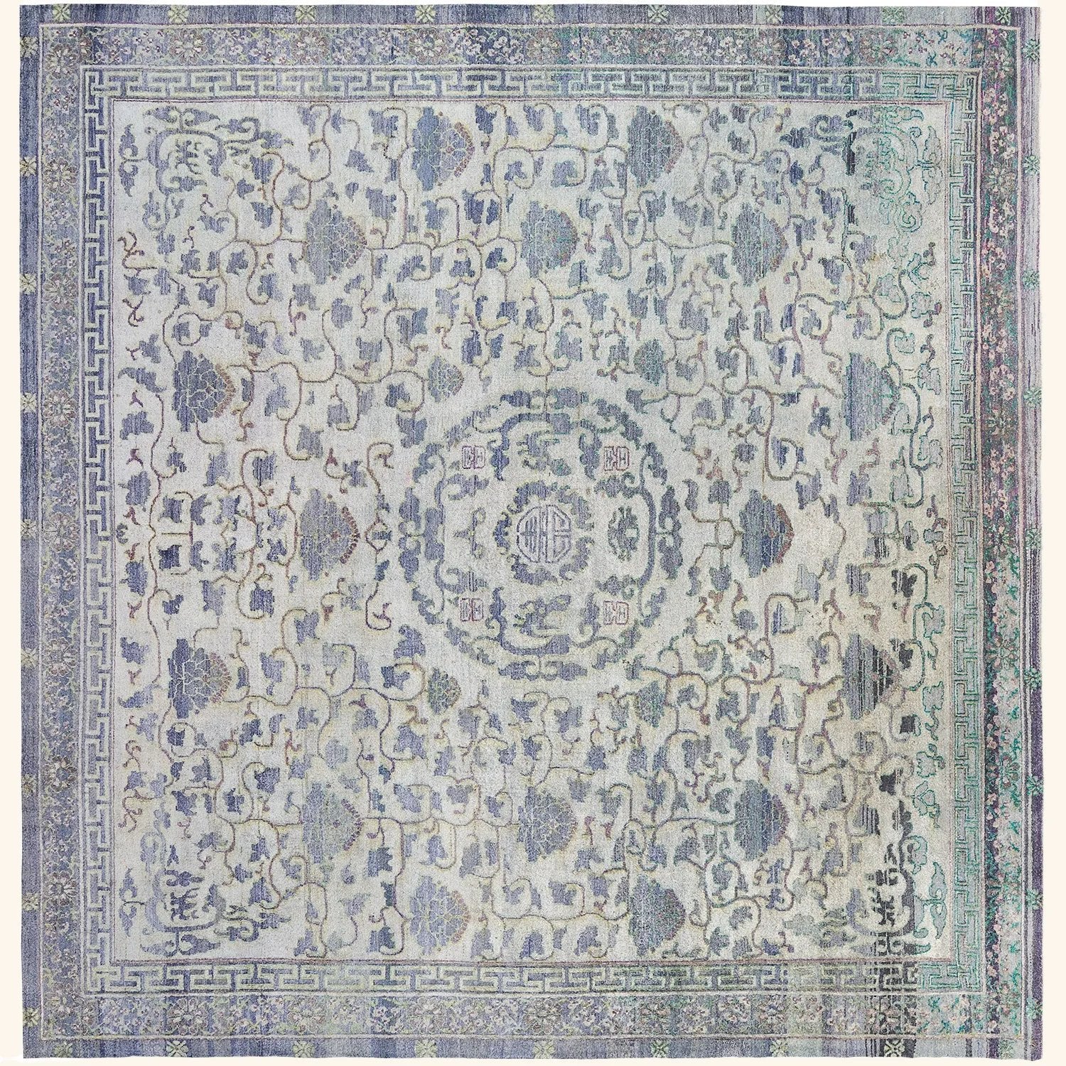 Blue Alchemy Traditional Silk Rug - 9' x 9'11"