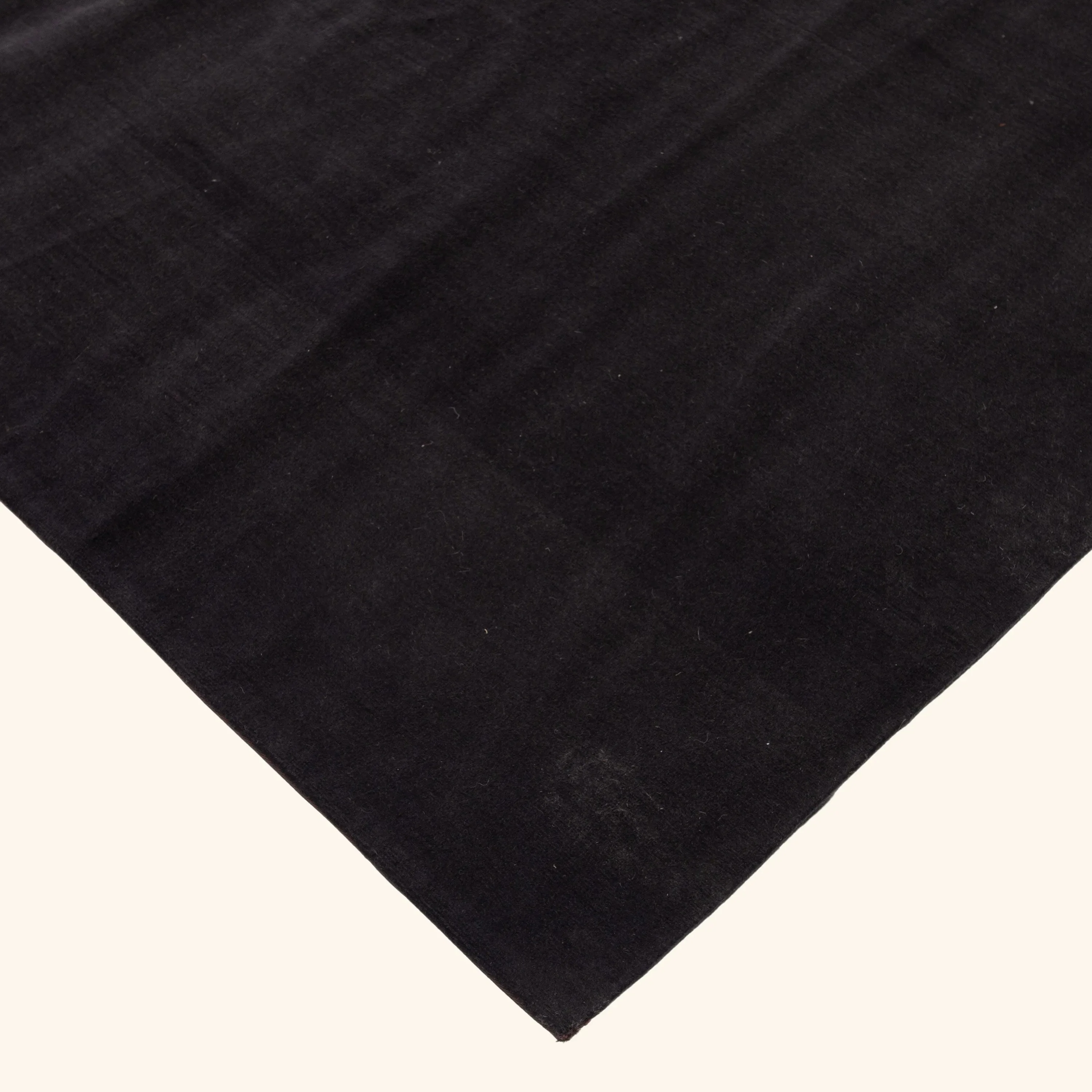 Black Solid Tibetan Pashmina Rug - 14'4" x 18' - Image 3