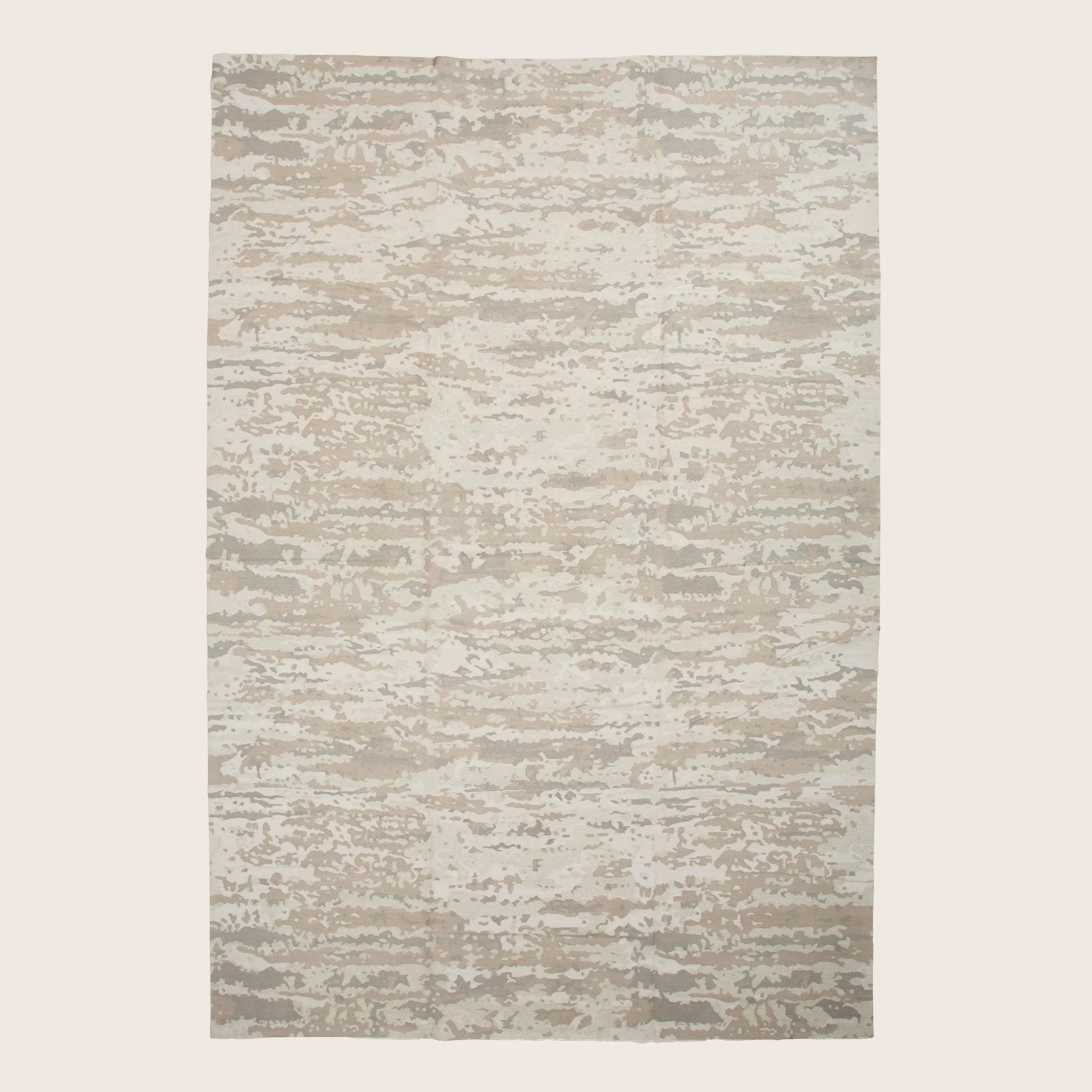 Cream Contemporary Tibetan Wool Rug - 12'3" x 18'