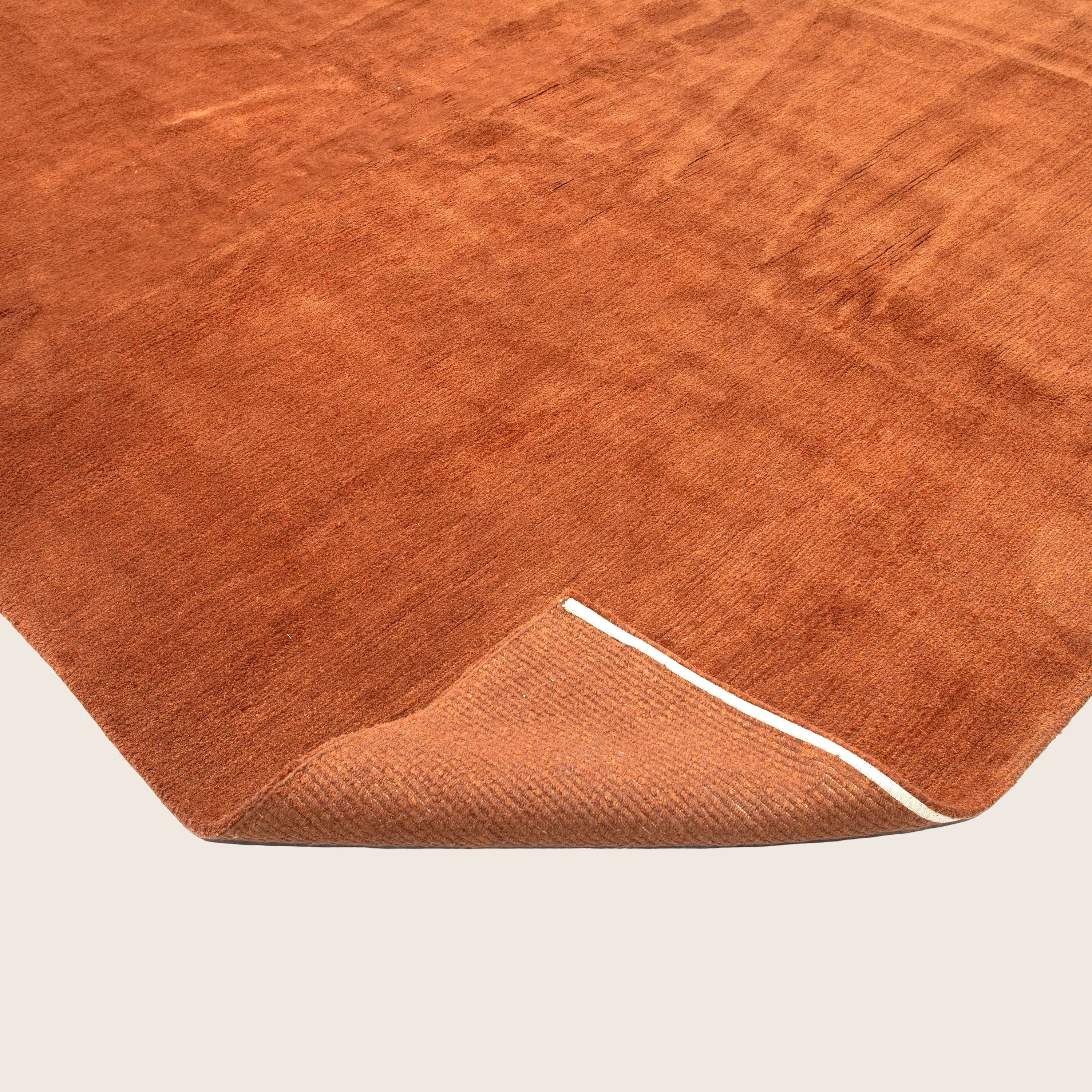 Burnt Orange Solid Tibetan Wool Rug - 13' x 18'4" - Image 4