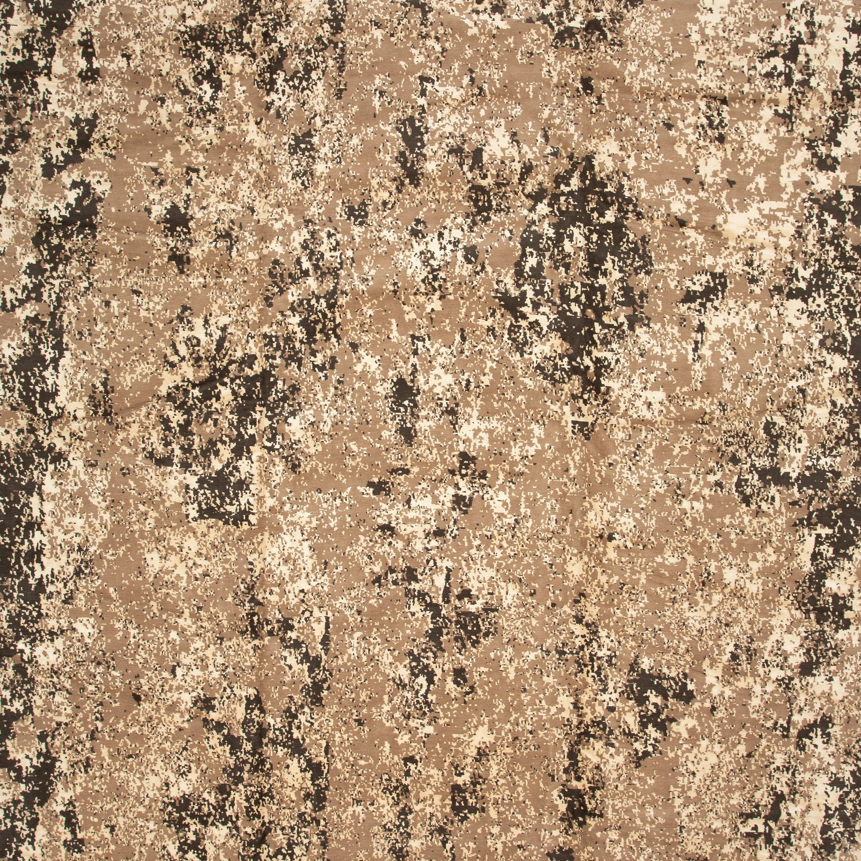 Brown Contemporary Tibetan Wool Silk Blend Rug - 13'1" x 17'3" - Image 2