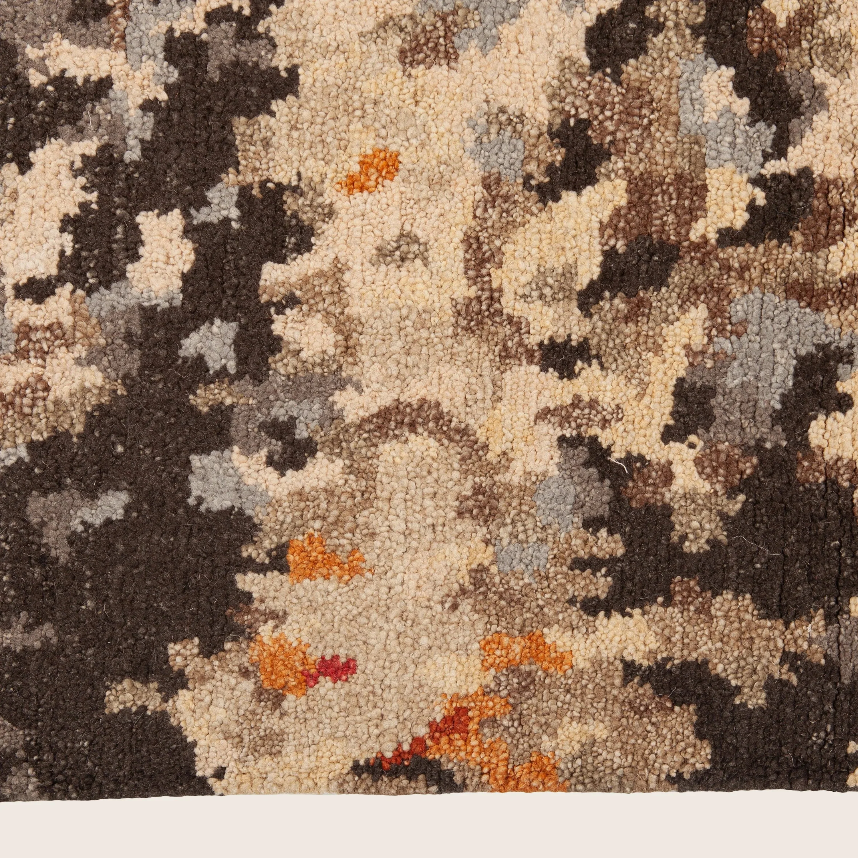 Brown Contemporary Tibetan Wool Silk Blend Rug - 9'1" x 11'10" - Image 5