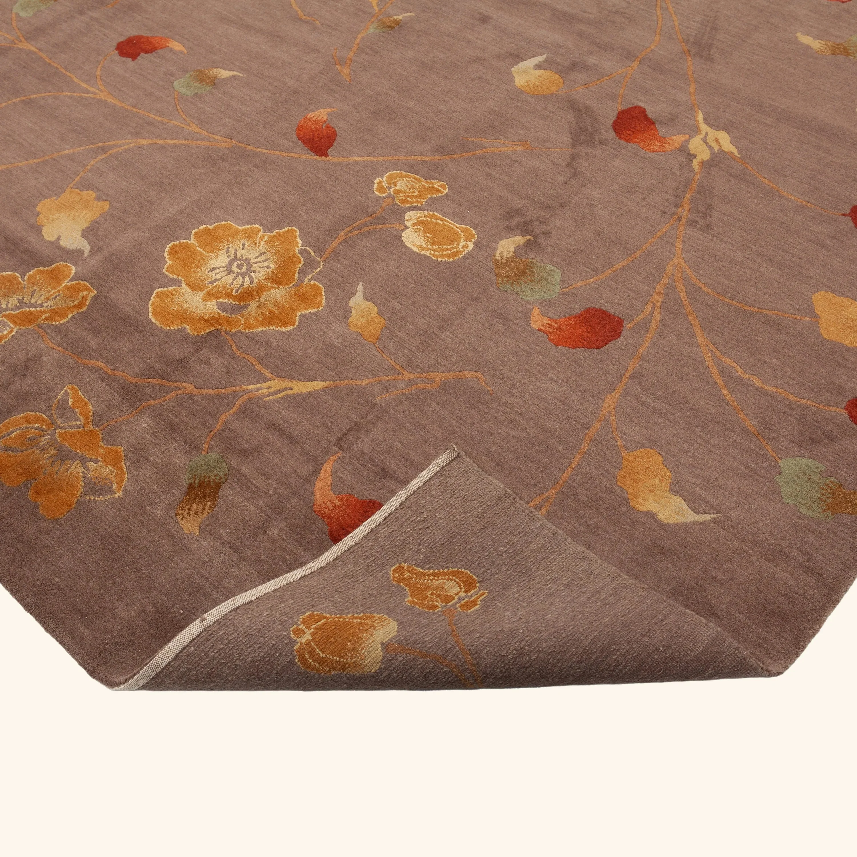 Lavender Transitional Tibetan Wool Silk Blend Rug - 9'1" x 13'1" - Image 4