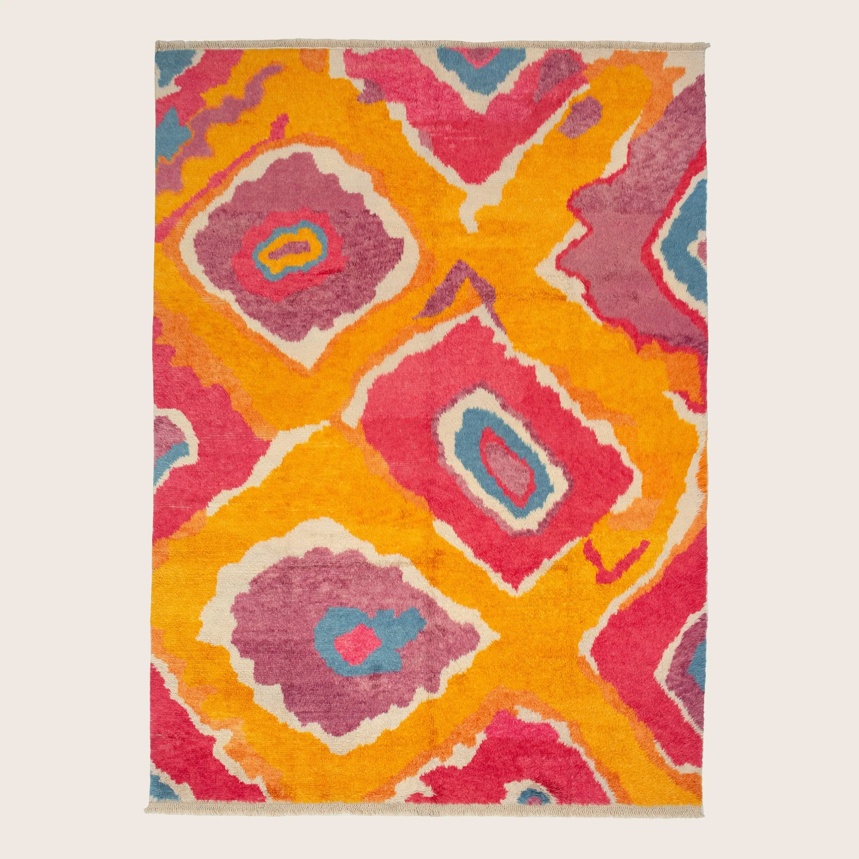 Multicolored Carnaby Moroccan StyleWool Rug - 9'4" x 12'12"