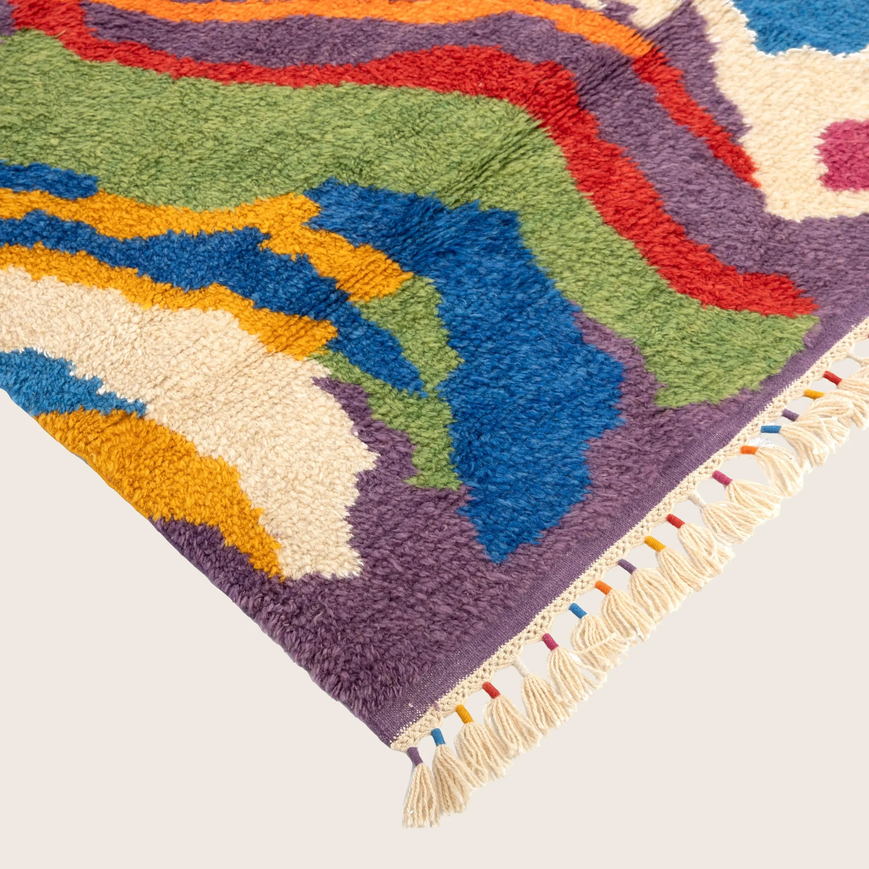 Multicolored Carnaby Moroccan Style Wool Rug - 7'7" x 9'5" - Image 3