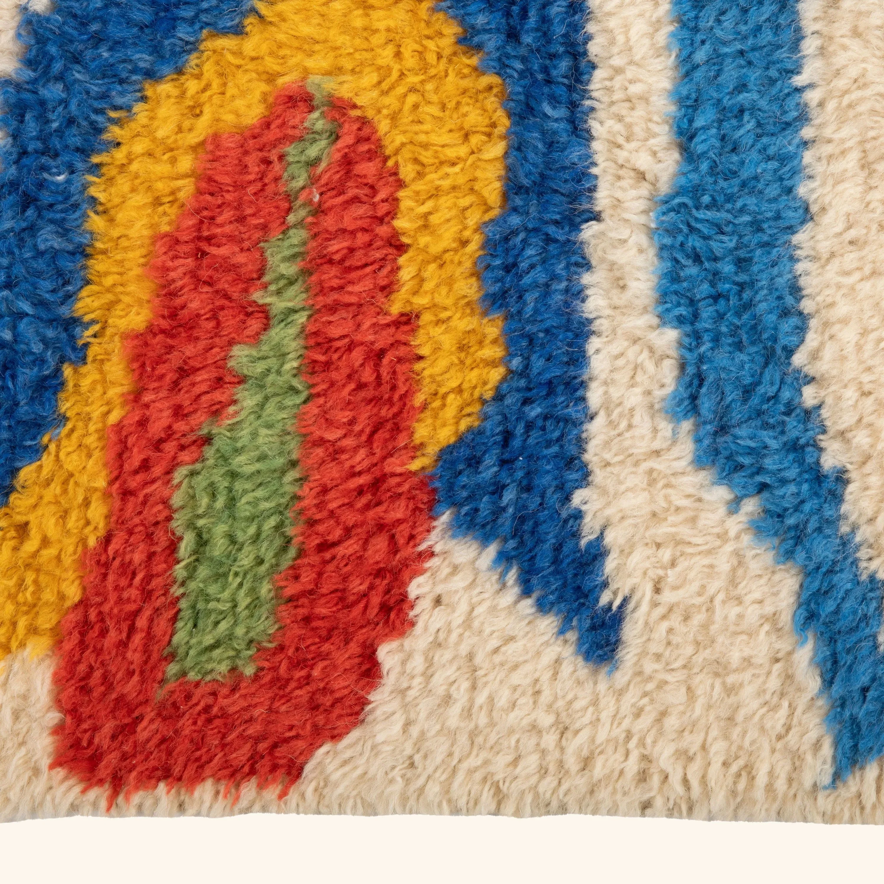 Multicolored Carnaby Moroccan Style Wool Rug - 8'2" x 9'10" - Image 5