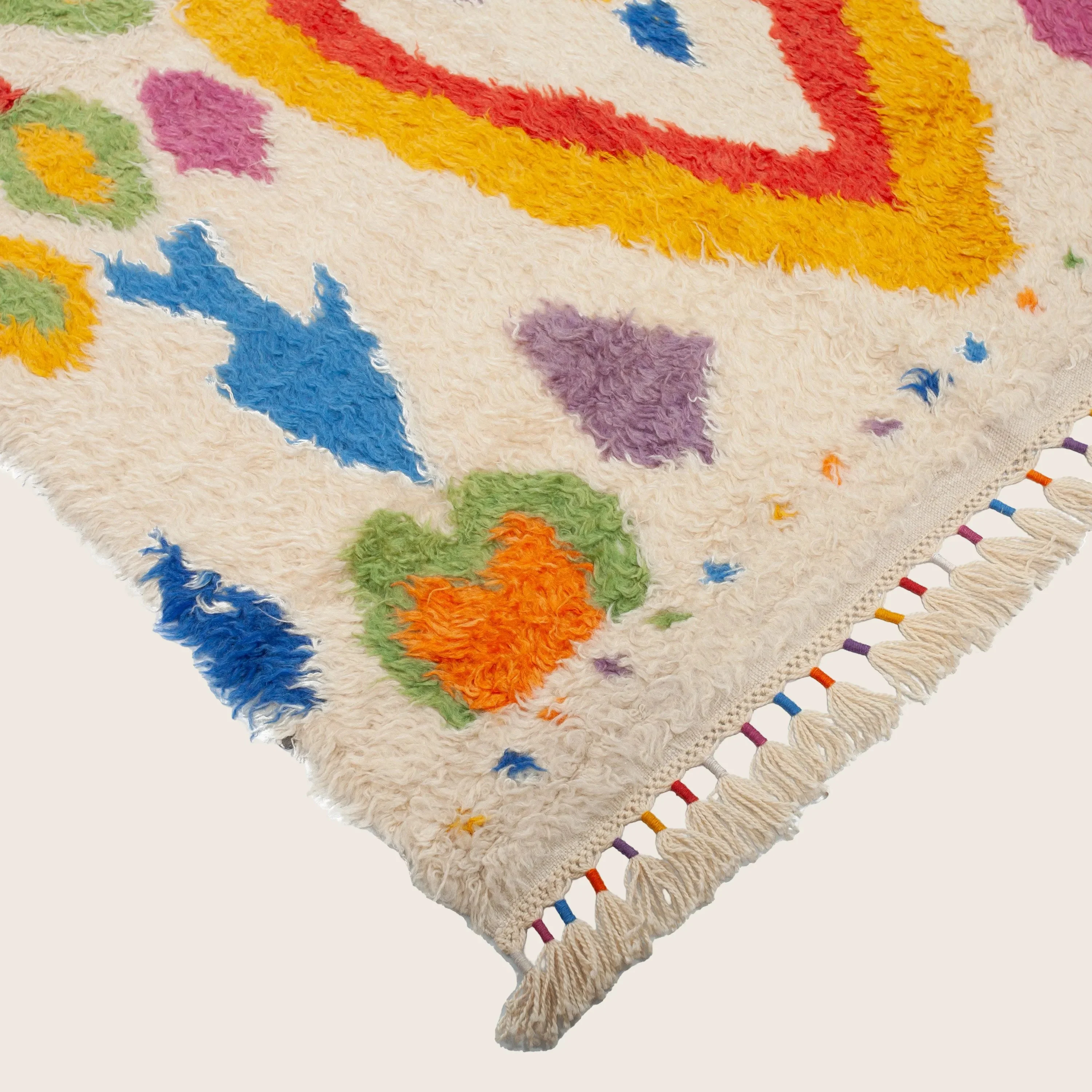 Multicolored Carnaby Moroccan Style Wool Rug - 9' x 11'10" - Image 3