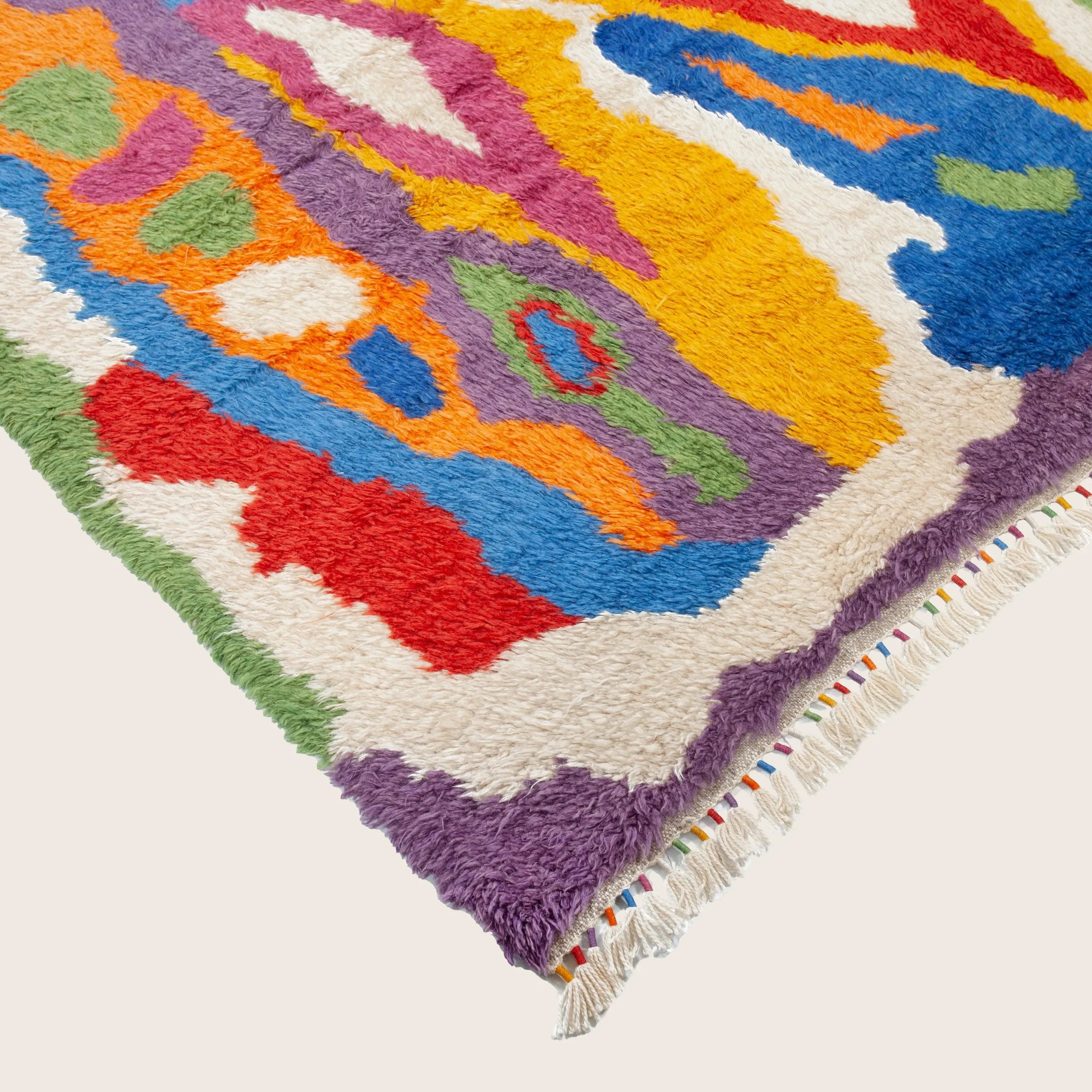 Multicolored Carnaby Moroccan Style Wool Rug - 9'5" x 11'1" - Image 3