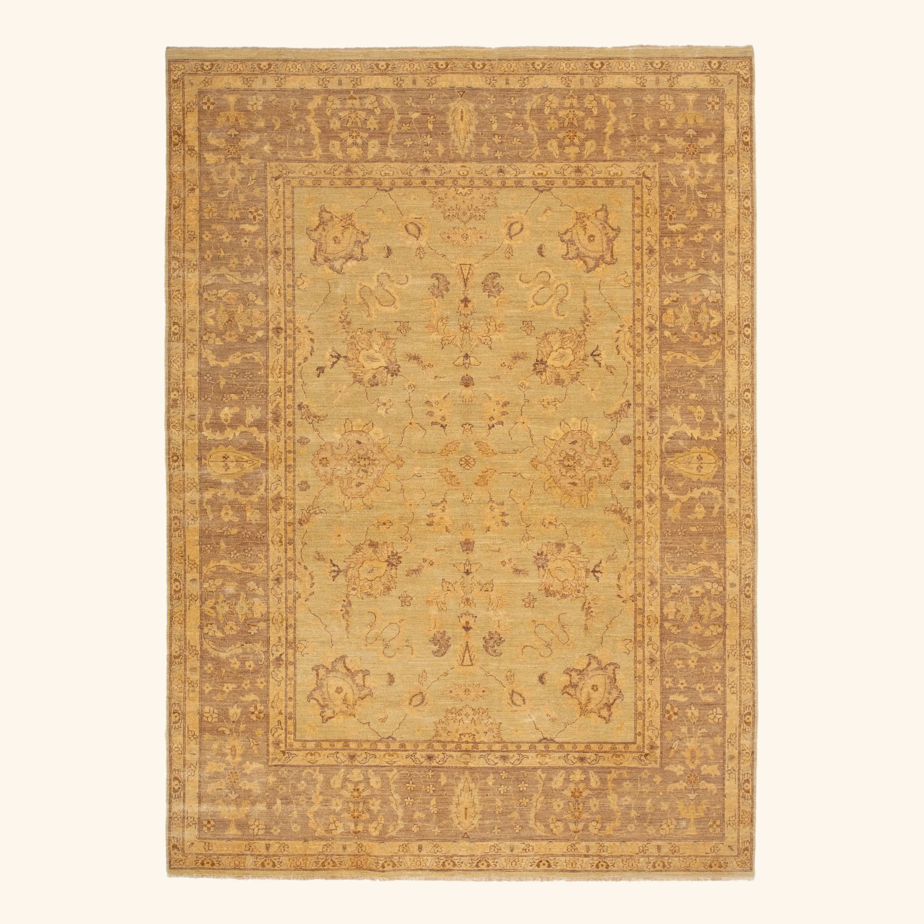 Gold Traditional Wool Rug - 8'6" x 11'11"