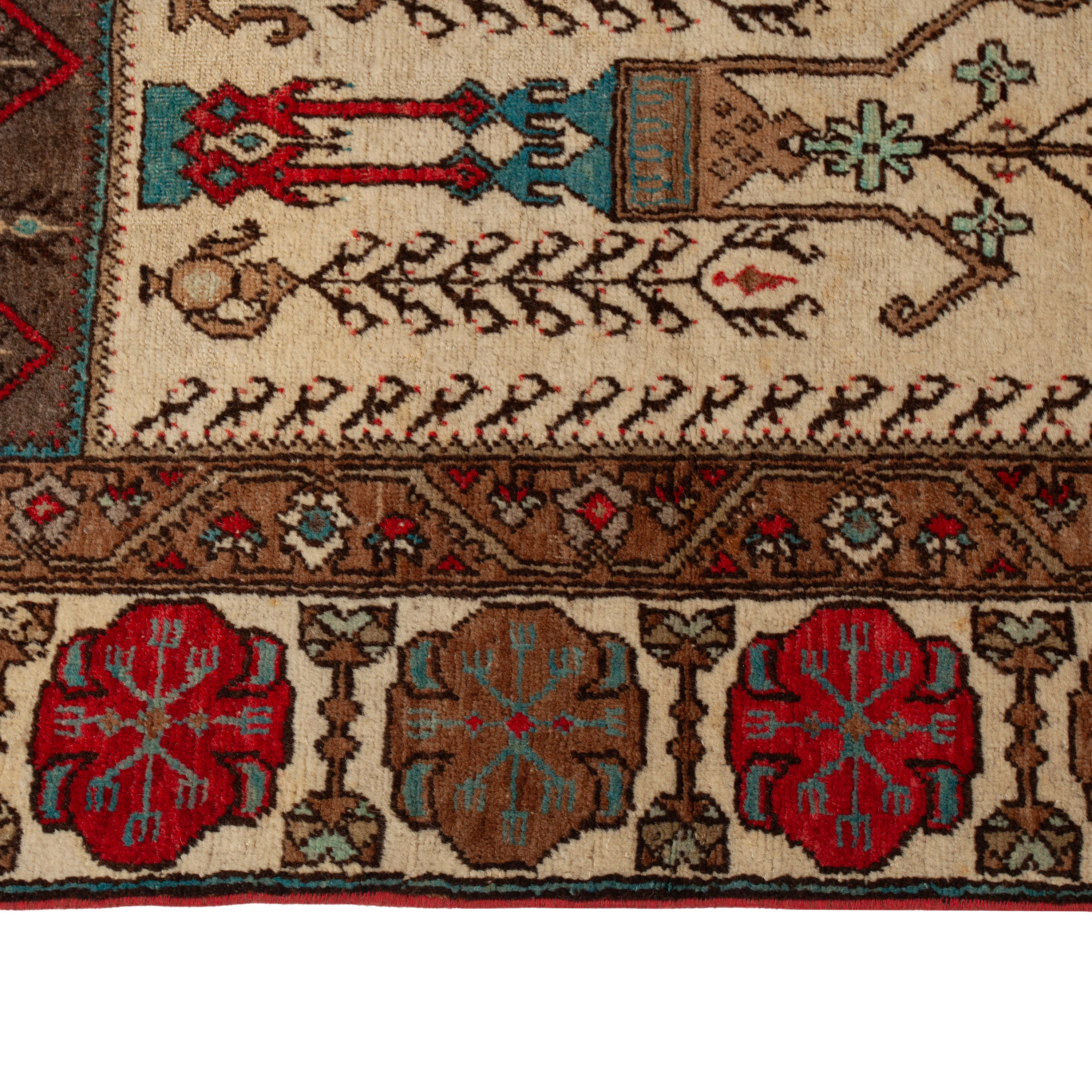 Vintage Traditional Wool Rug - 3'1" x 6' - Image 5