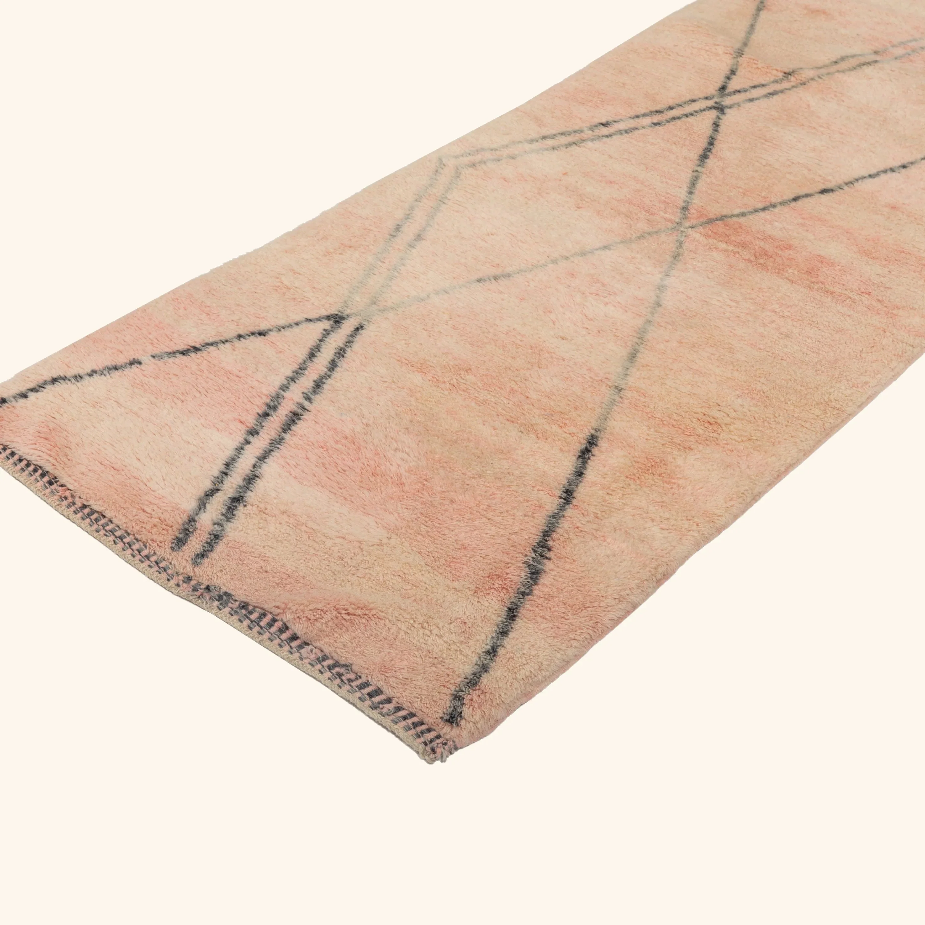 Pink Moroccan Wool Runner - 3'1" x 13' - Image 3