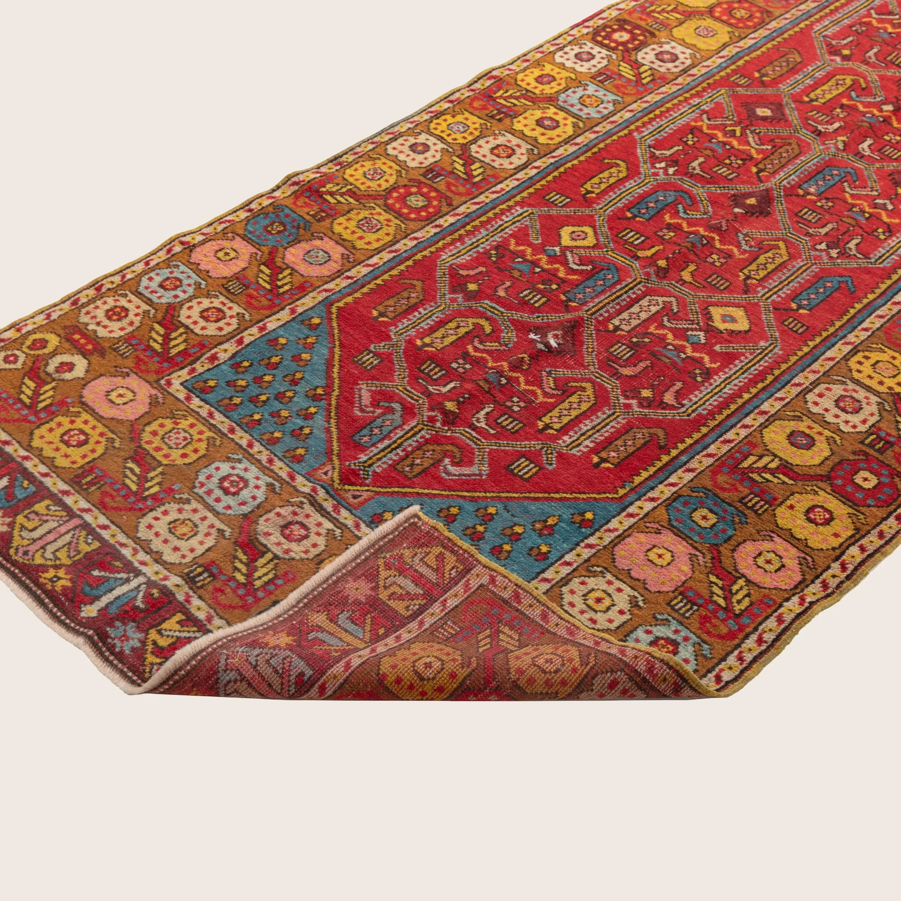 Multicolored Traditional Wool Runner - 3'4" x 12'10" - Image 4