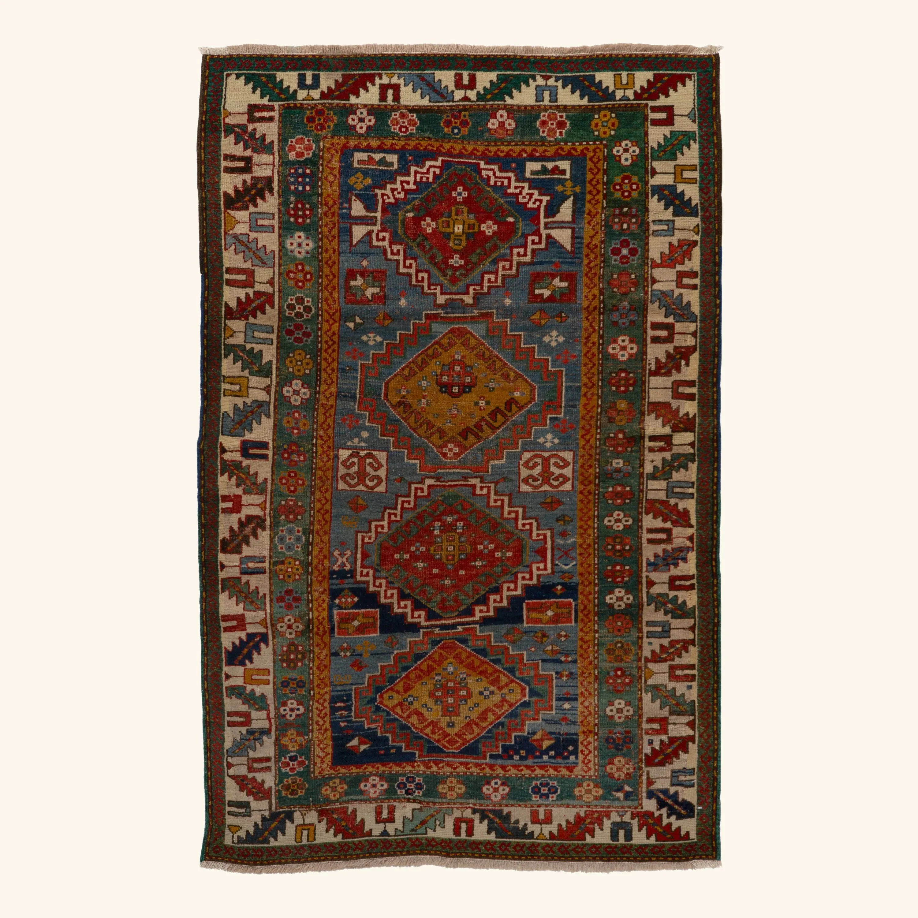 Multi Vintage Traditional Wool Rug - 4'2" x 6'6"