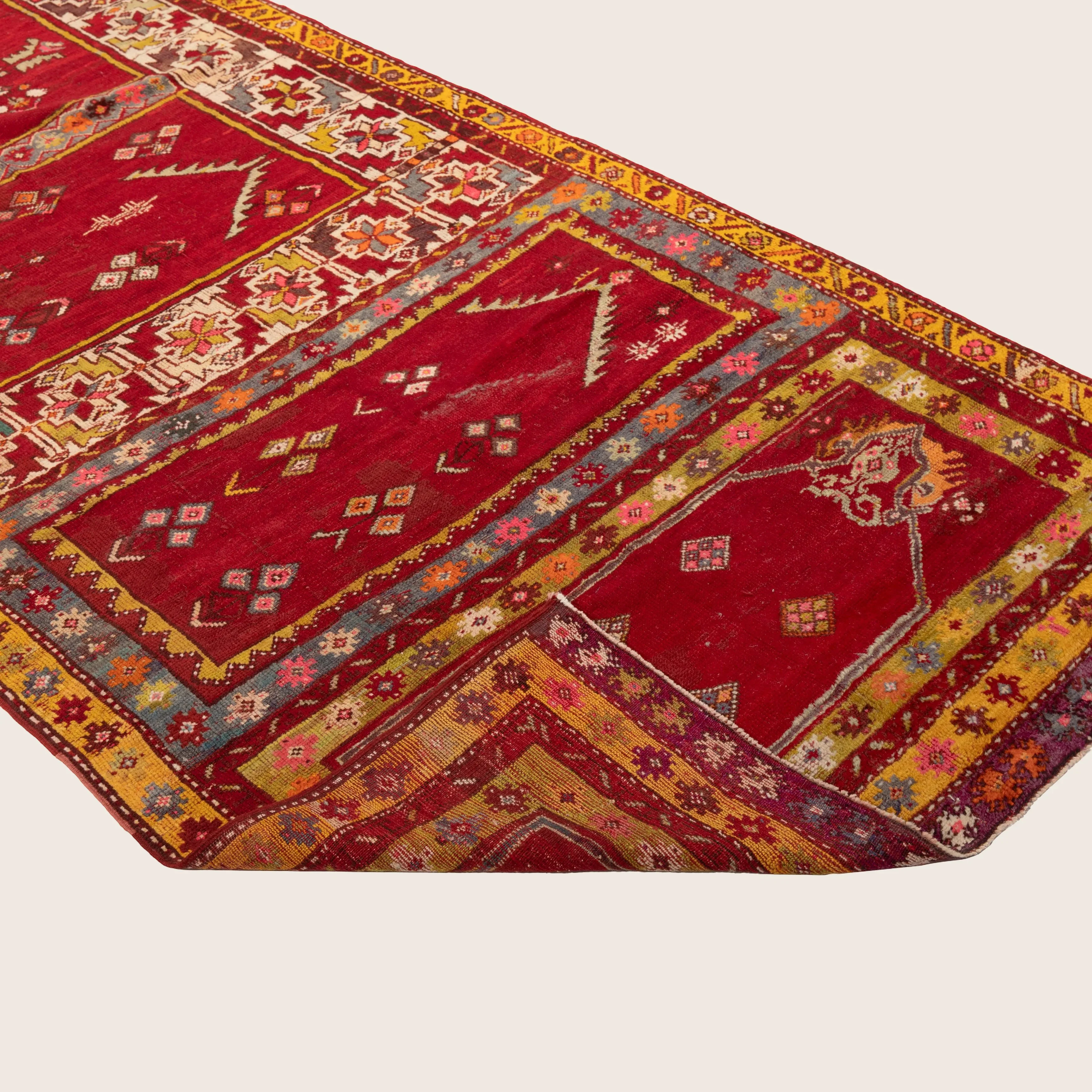 Red Traditional Wool Runner - 4'3" x 22'5" - Image 4
