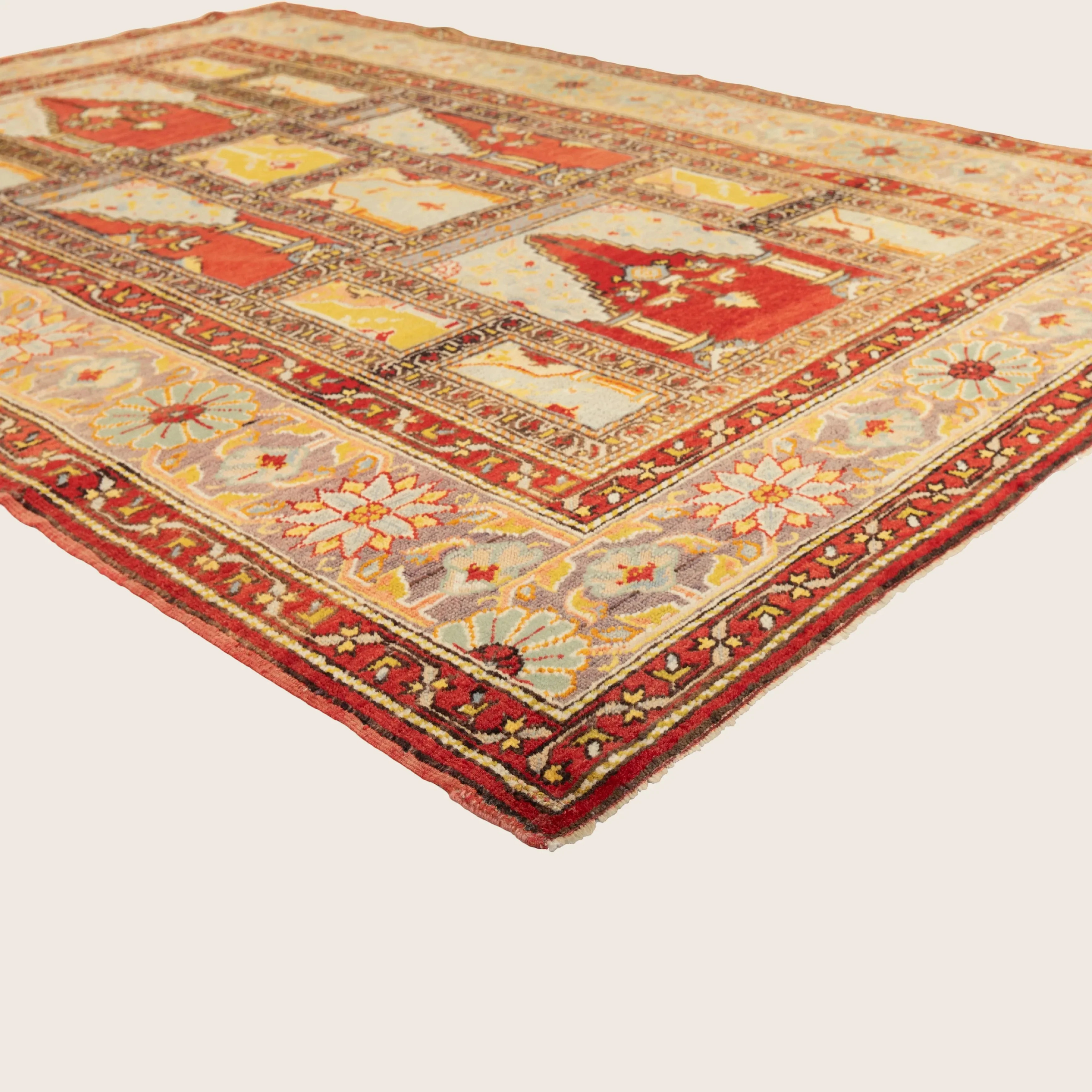 Red Vintage Turkish Wool Rug - 4'4" x 6'3" - Image 3
