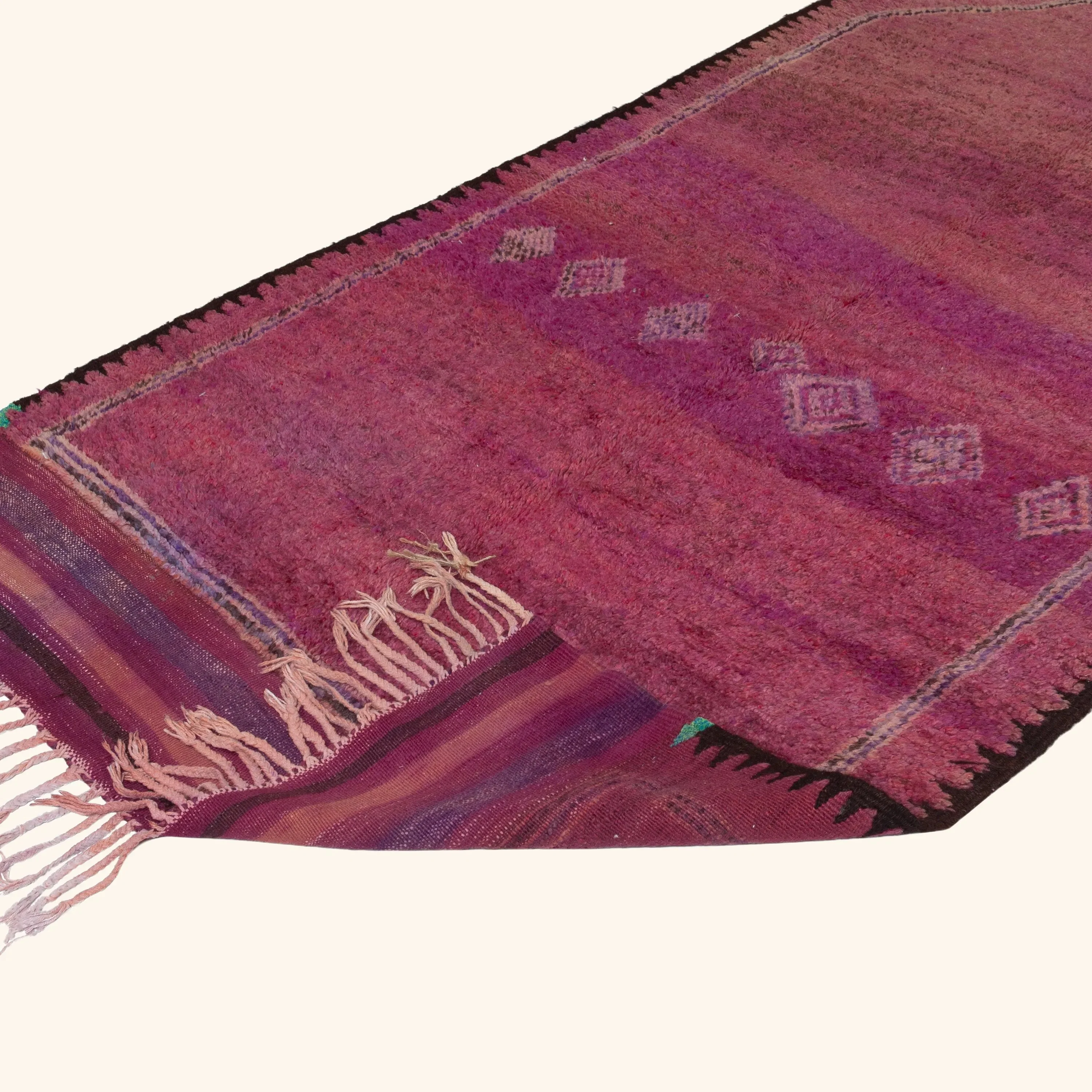 Purple Vintage Wool Rug - 4'5" x 15'2" - Image 4